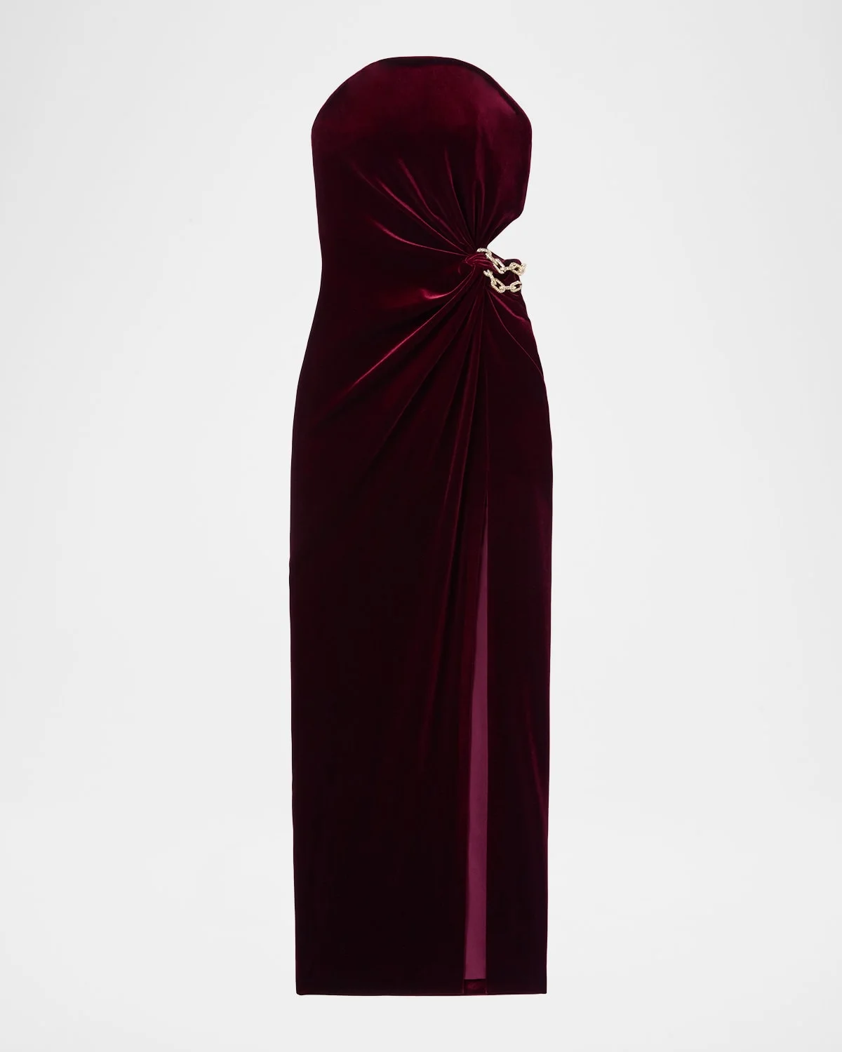 Strapless Velvet Gown - 1