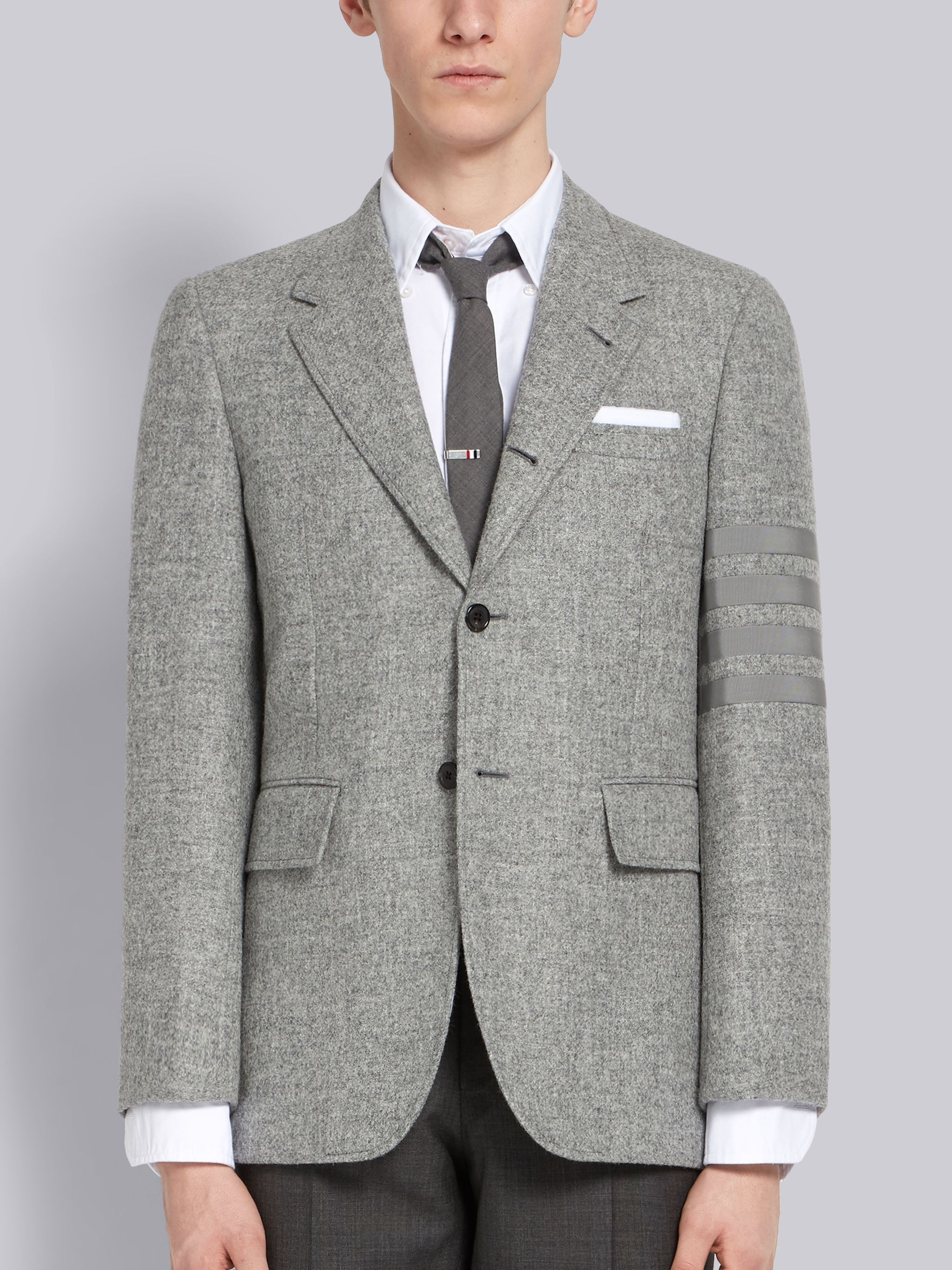 4-bar Wide Lapel Shetland Sport Coat - 1