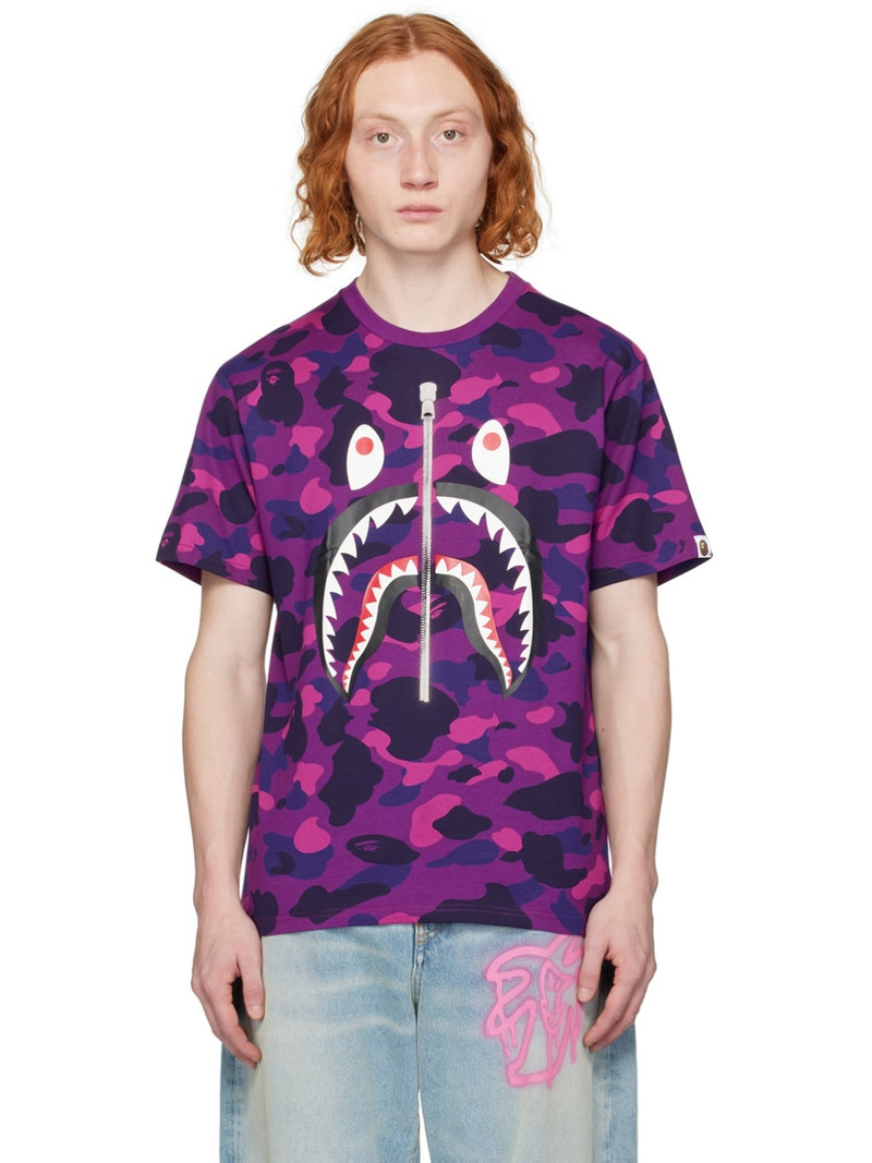 Purple Color Camo Shark T-Shirt - 1