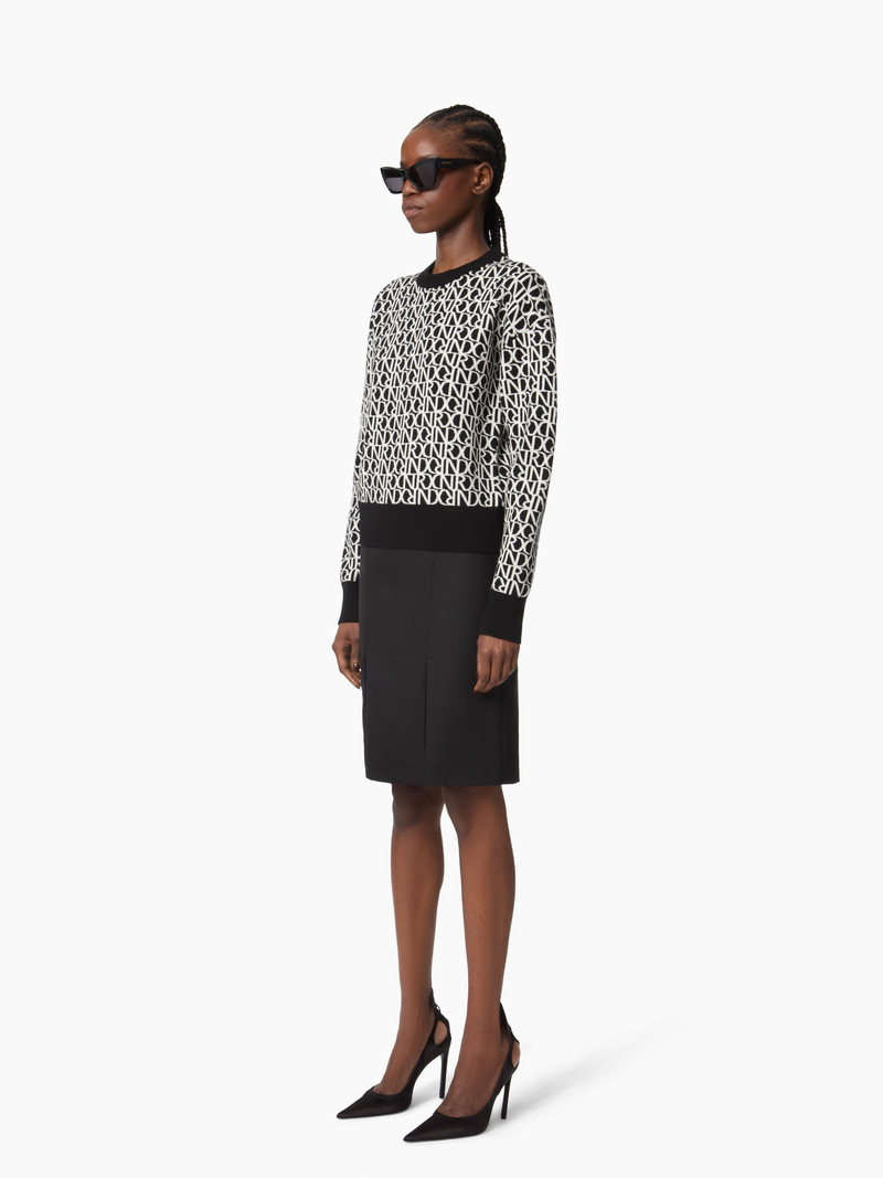 NINA RICCI Black Logo-Print Sweater outlook