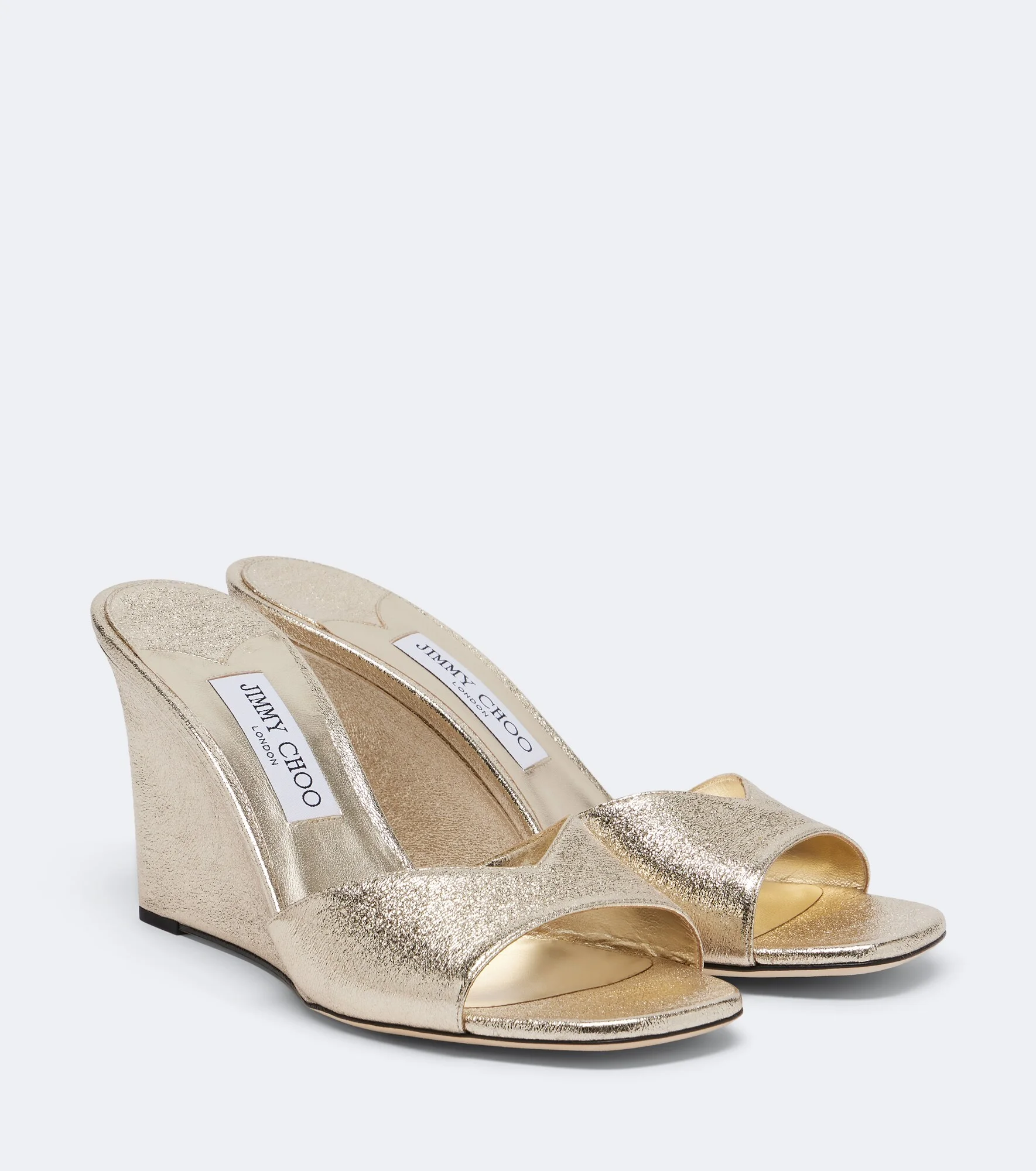 Skye metallic leather wedge mules - 1