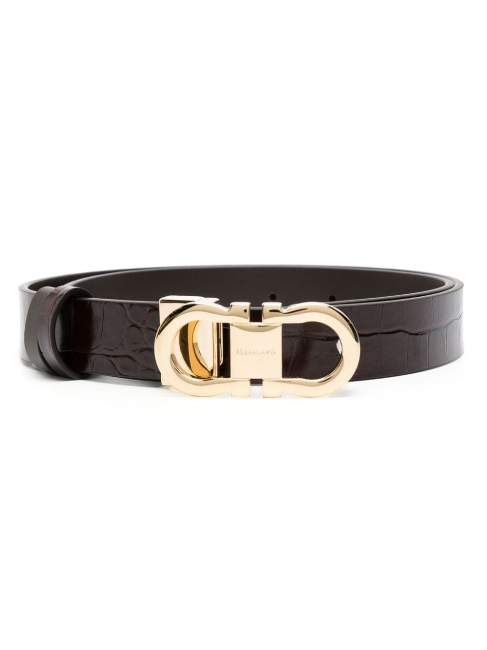 Gancini-buckle leather belt - 1