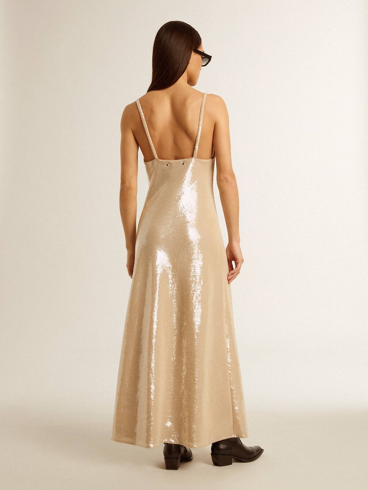 Sleep dress in parchment-colored sequins - 3