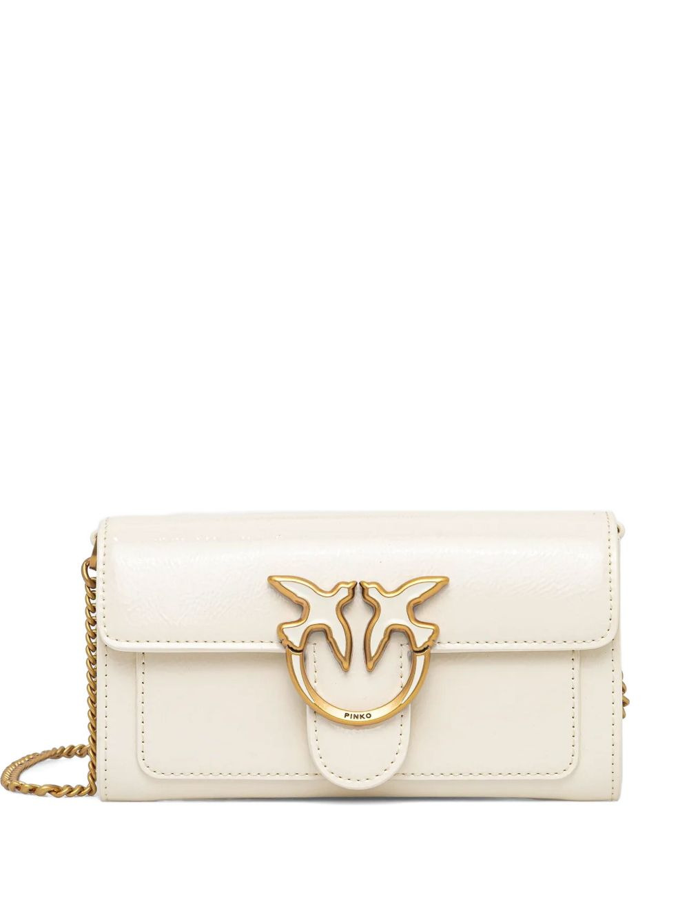 love-bird embellishment chain-strap satchel - 1