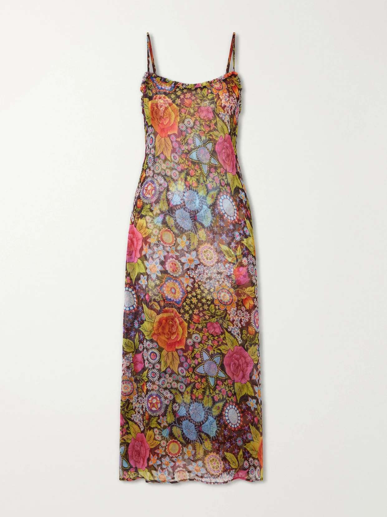 Athens Bloom Mirage Floral-print Crepon Midi Dress - 1