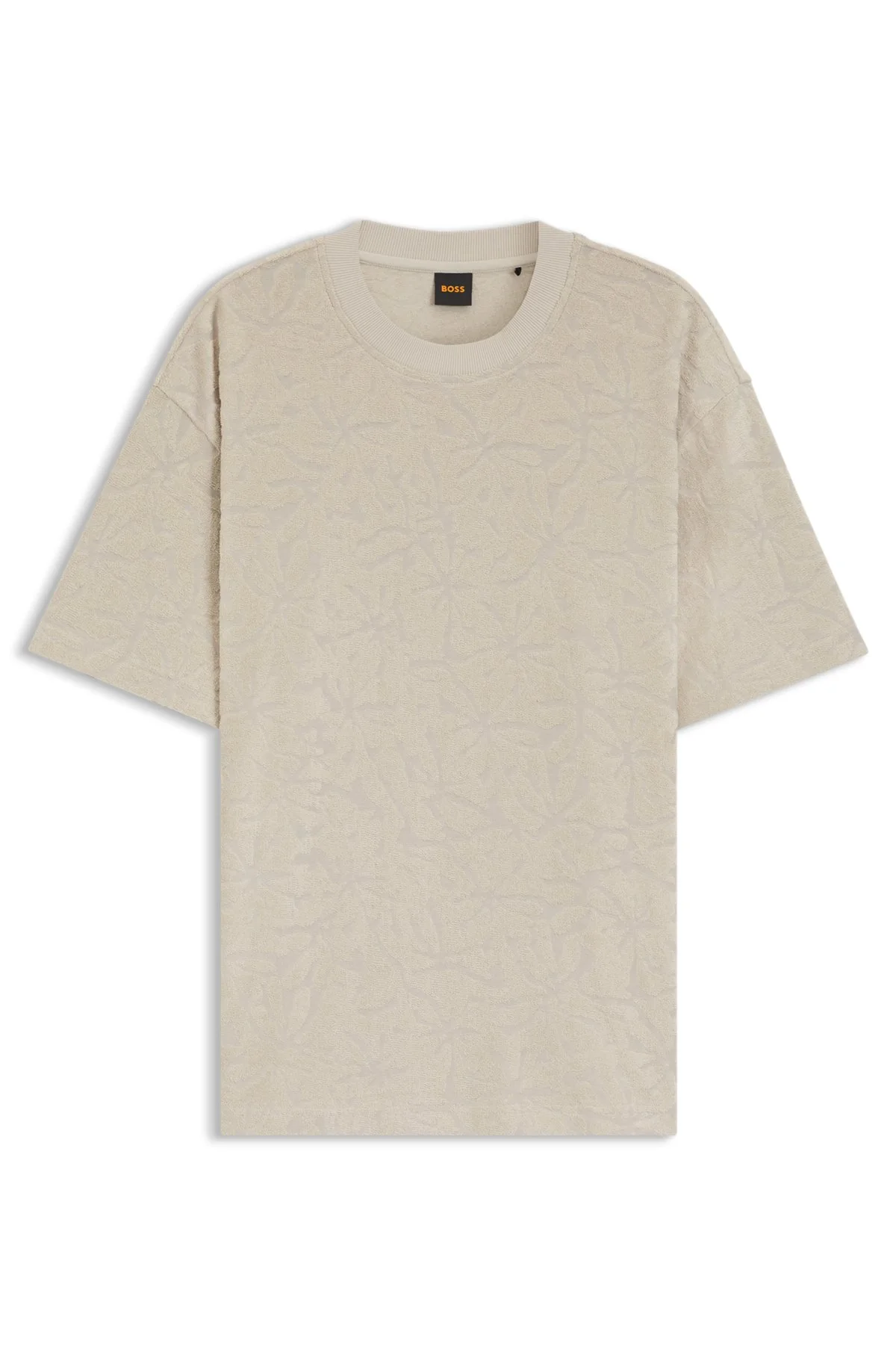 FLORAL-JACQUARD T-SHIRT IN A COTTON BLEND - 1