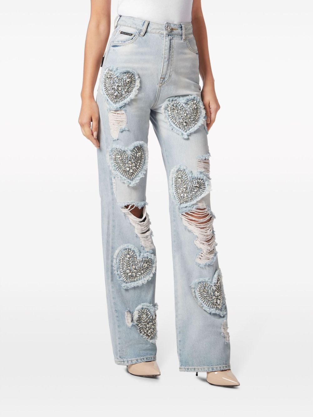 Heart high-rise wide-leg jeans - 3
