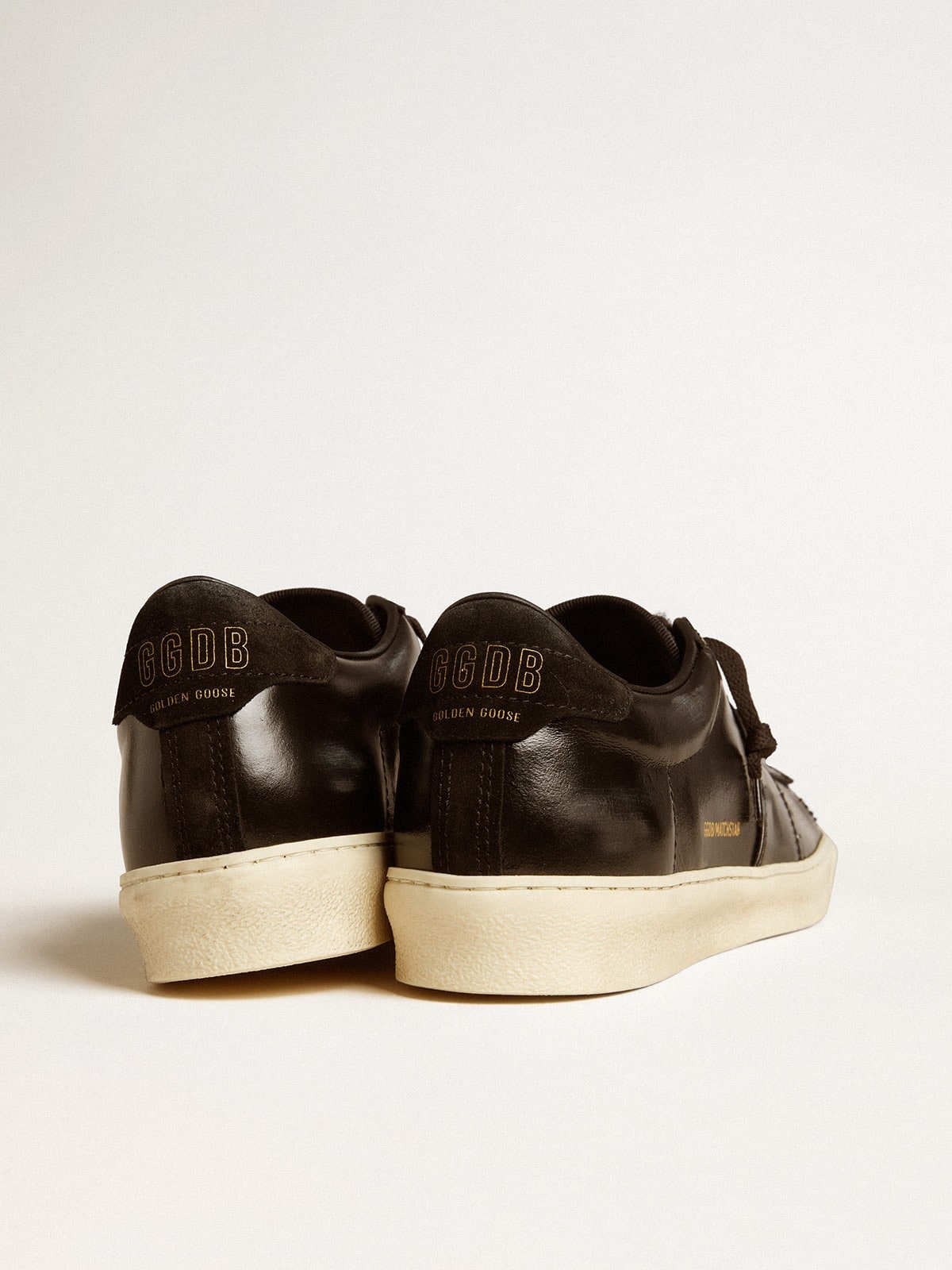 Men's Matchstar in black leather with black suede heel tab - 4