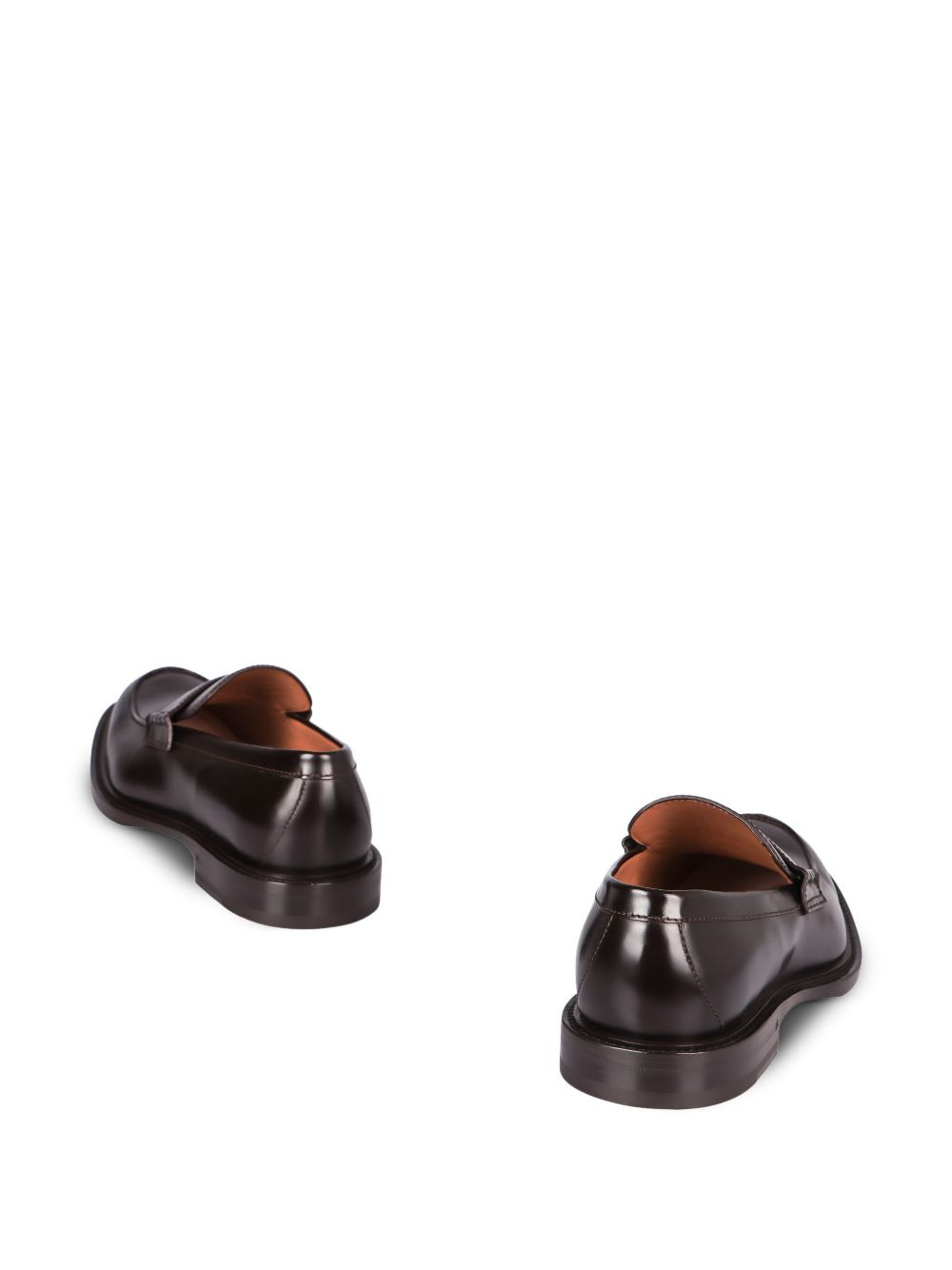 Web-stripe leather loafers - 3