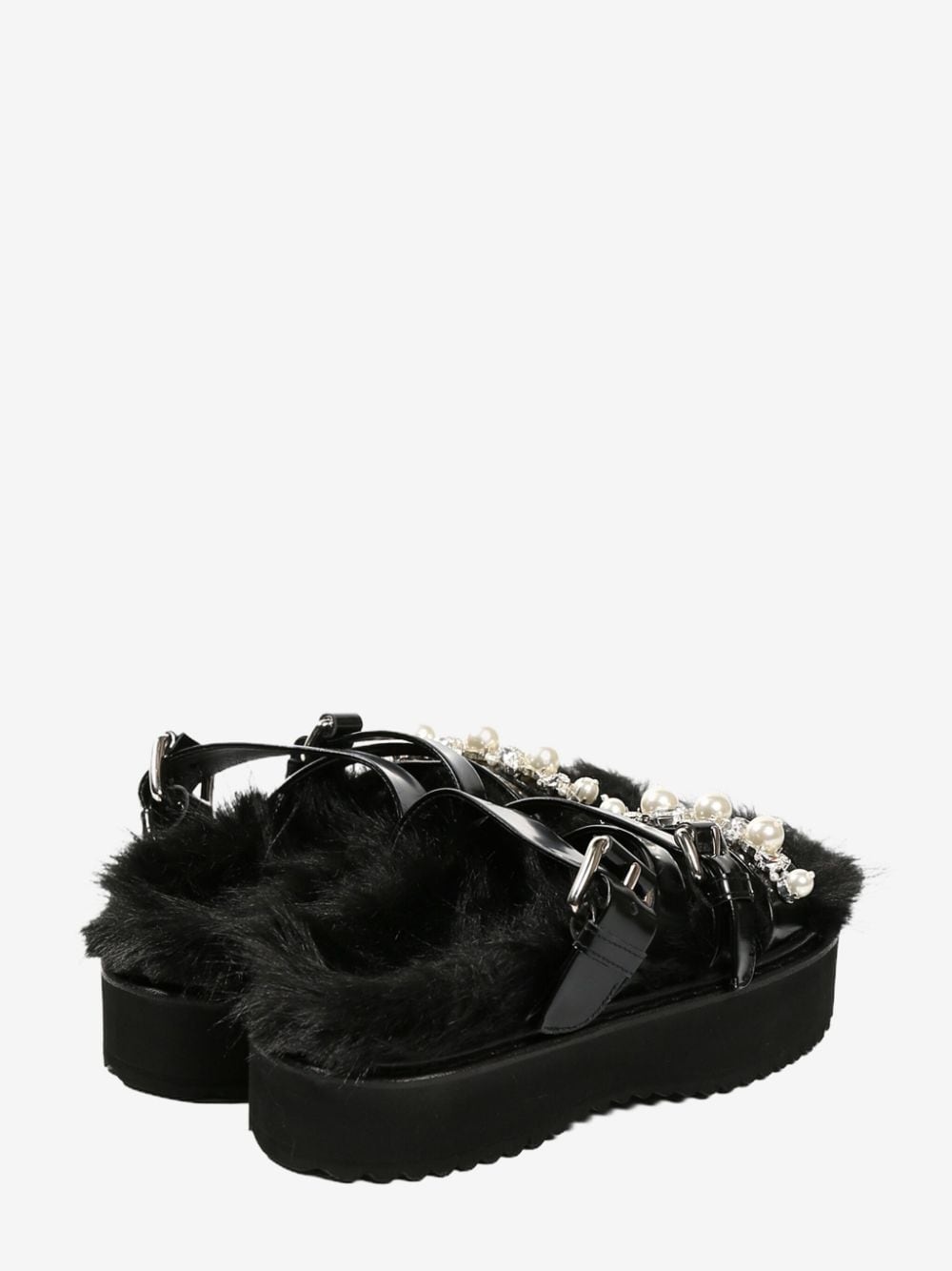 faux fur platform sandal - 2