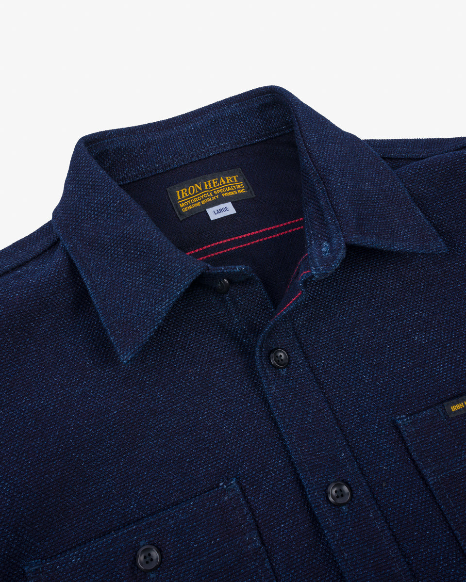 IHSH-397-IND 21oz Sashiko Work Shirt - Indigo - 8