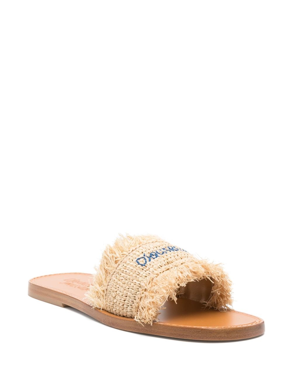 logo-embroidered slides - 2