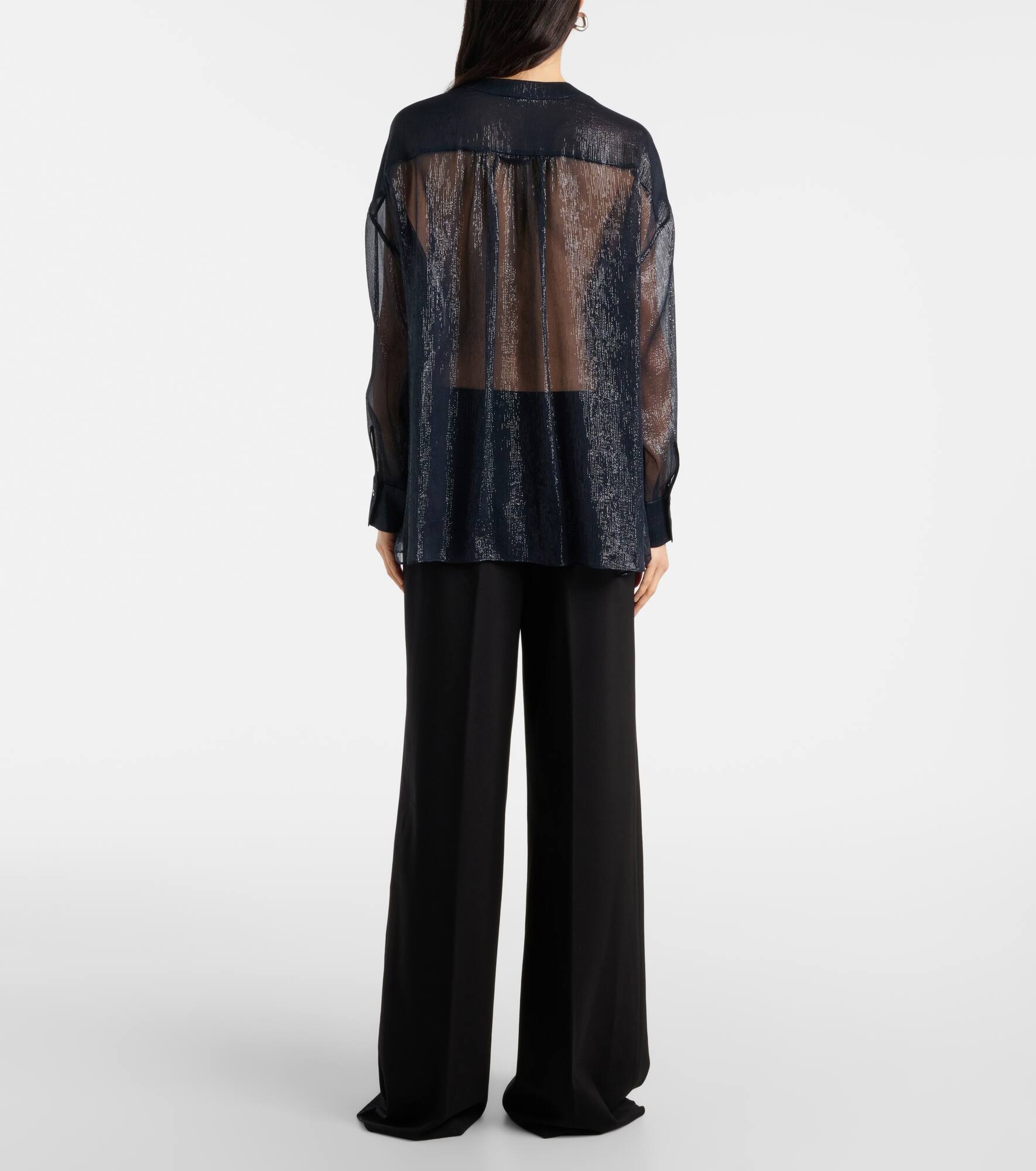 Silk-blend lamé shirt - 3