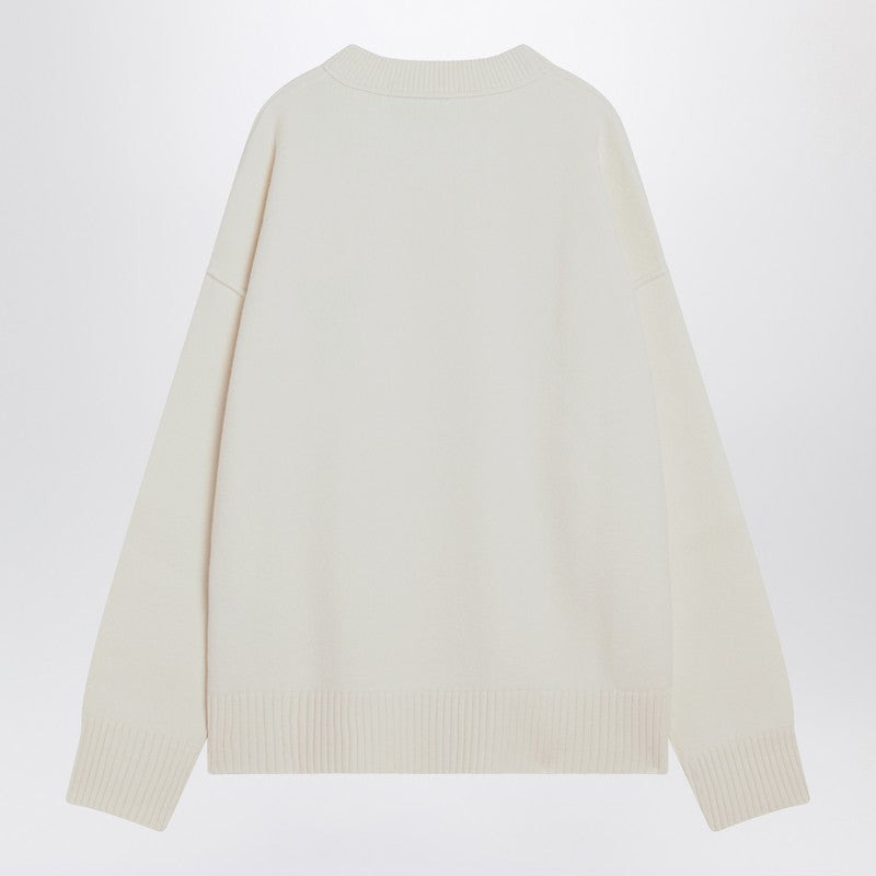 Ami Paris White Ami De Coeur Sweater Men - 2