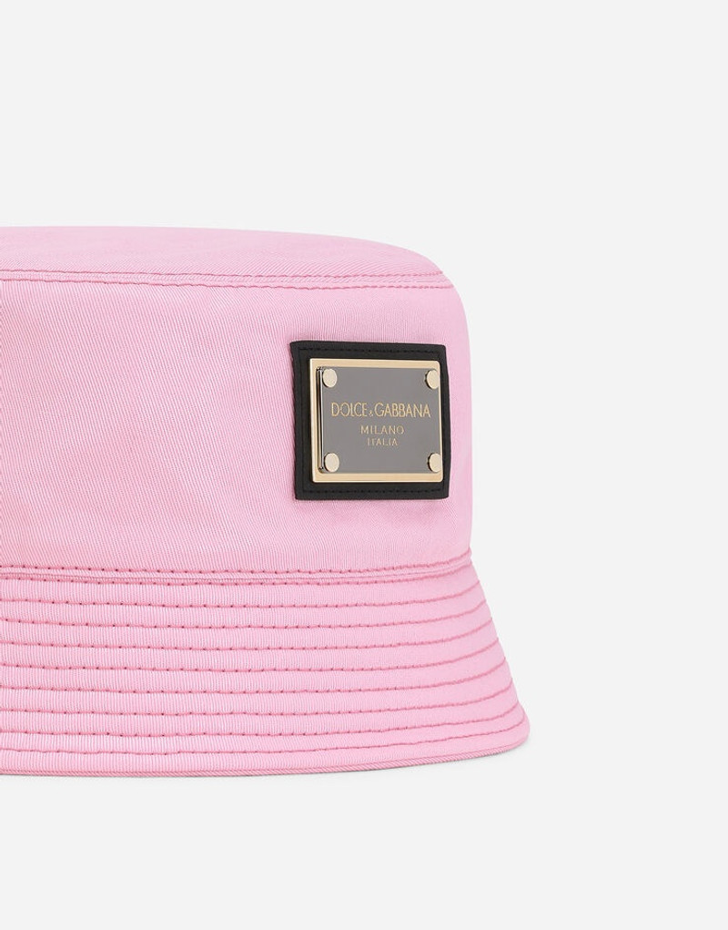 Coated cotton bucket hat with plate 3