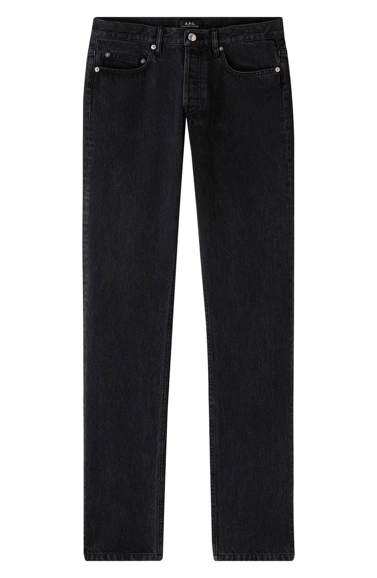 A.P.C. New Standard Straight Leg Jeans in Noir Delave at Nordstrom - 4