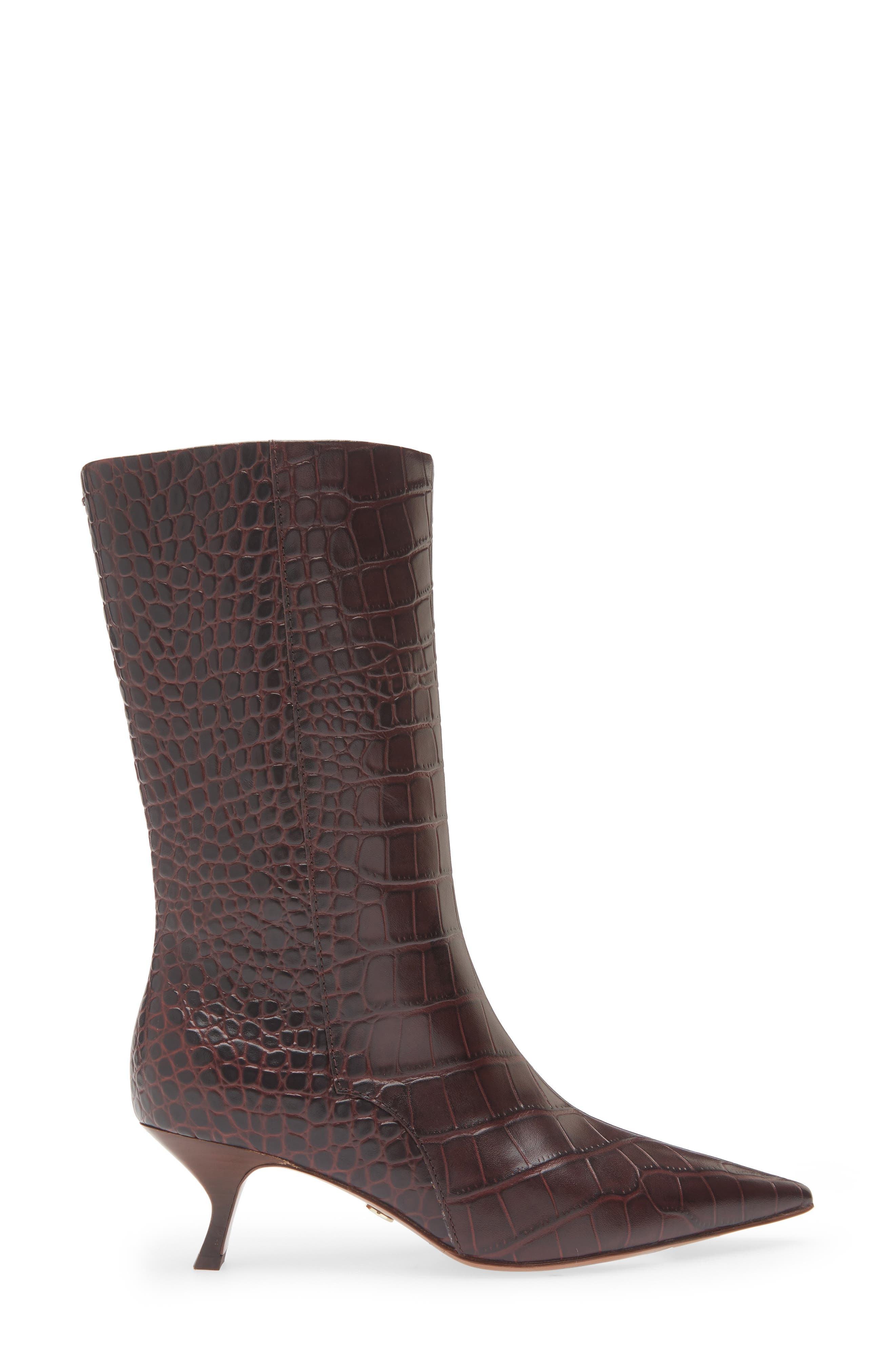 rag & bone Mott Pointed Toe Boot in Bordeaux Croc at Nordstrom - 3