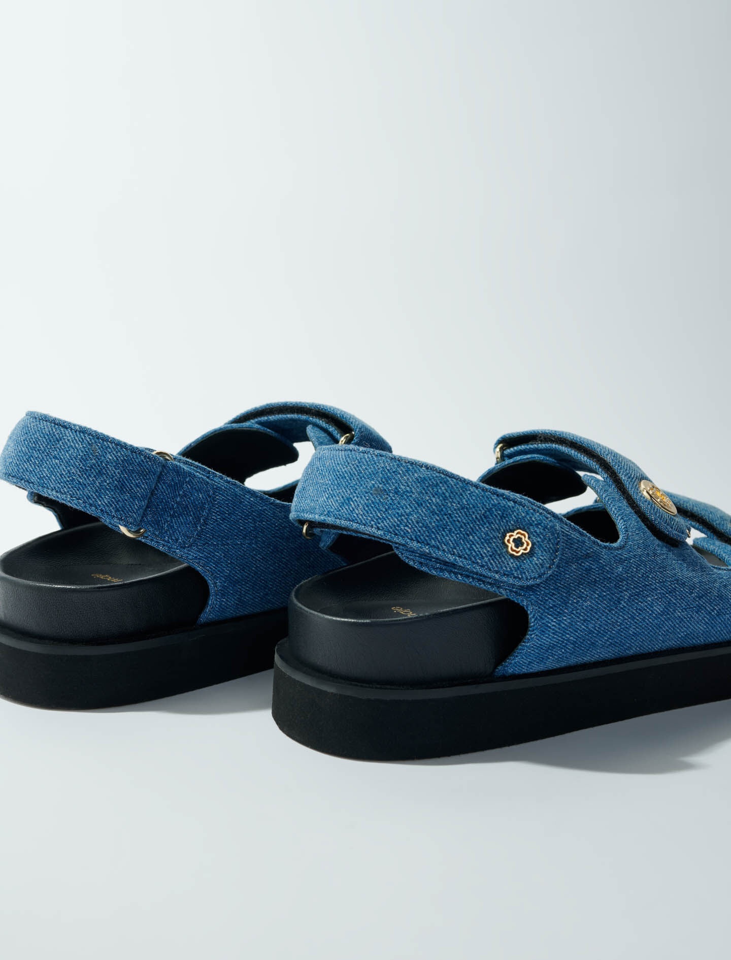 Flat denim sandals - 4
