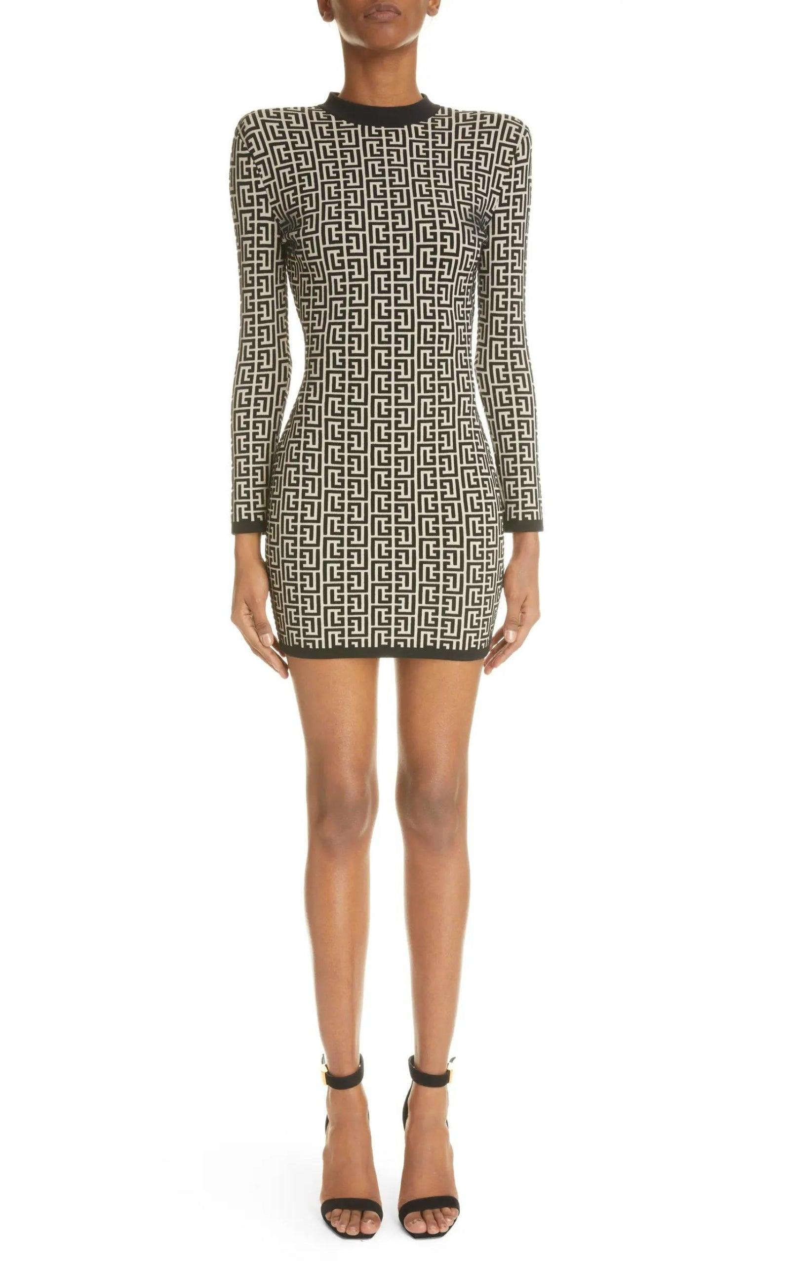 Monogram Jacquard Wool Blend Minidress - 2