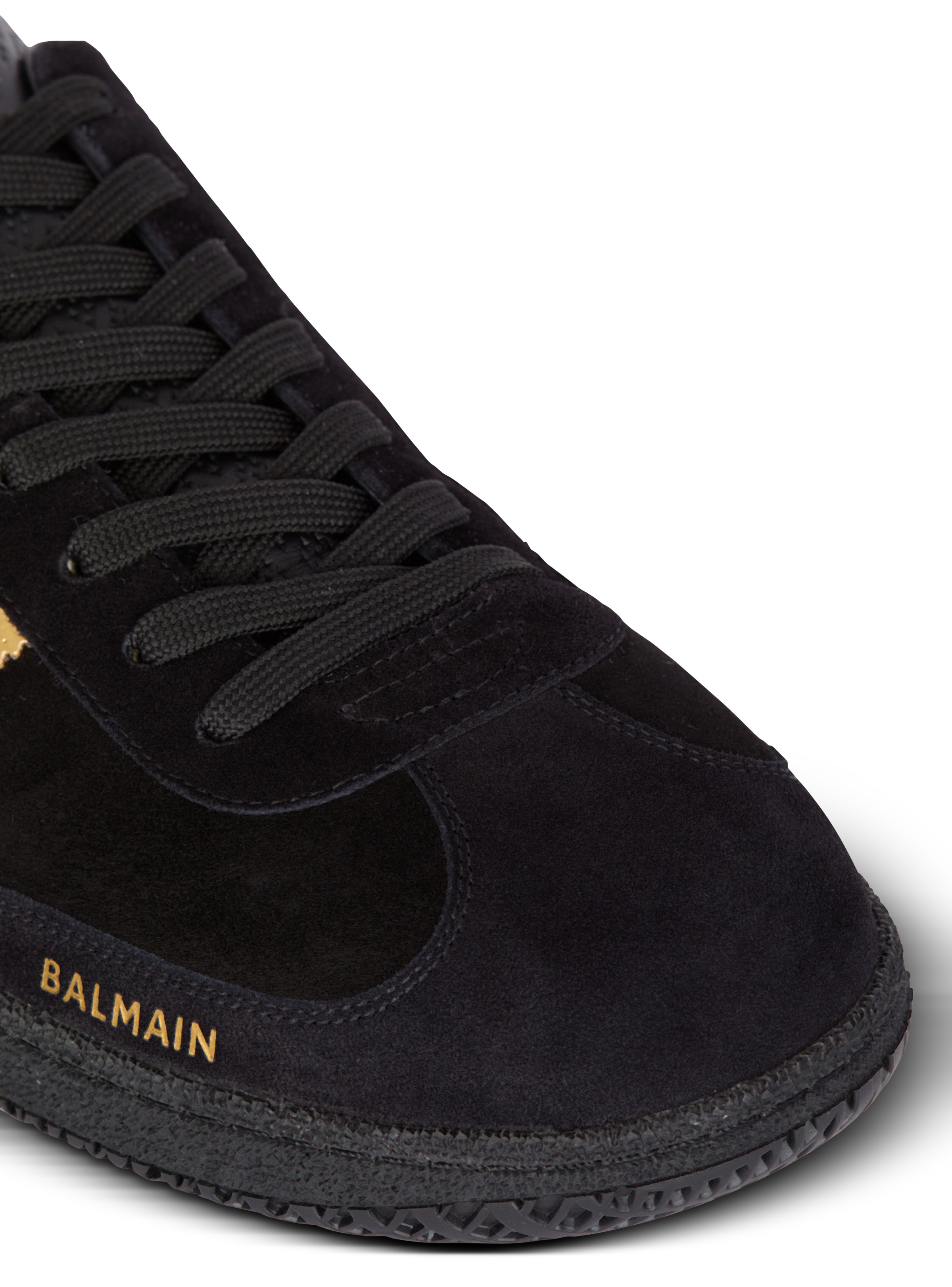 Balmain Swan suede and patent leather trainers - 8