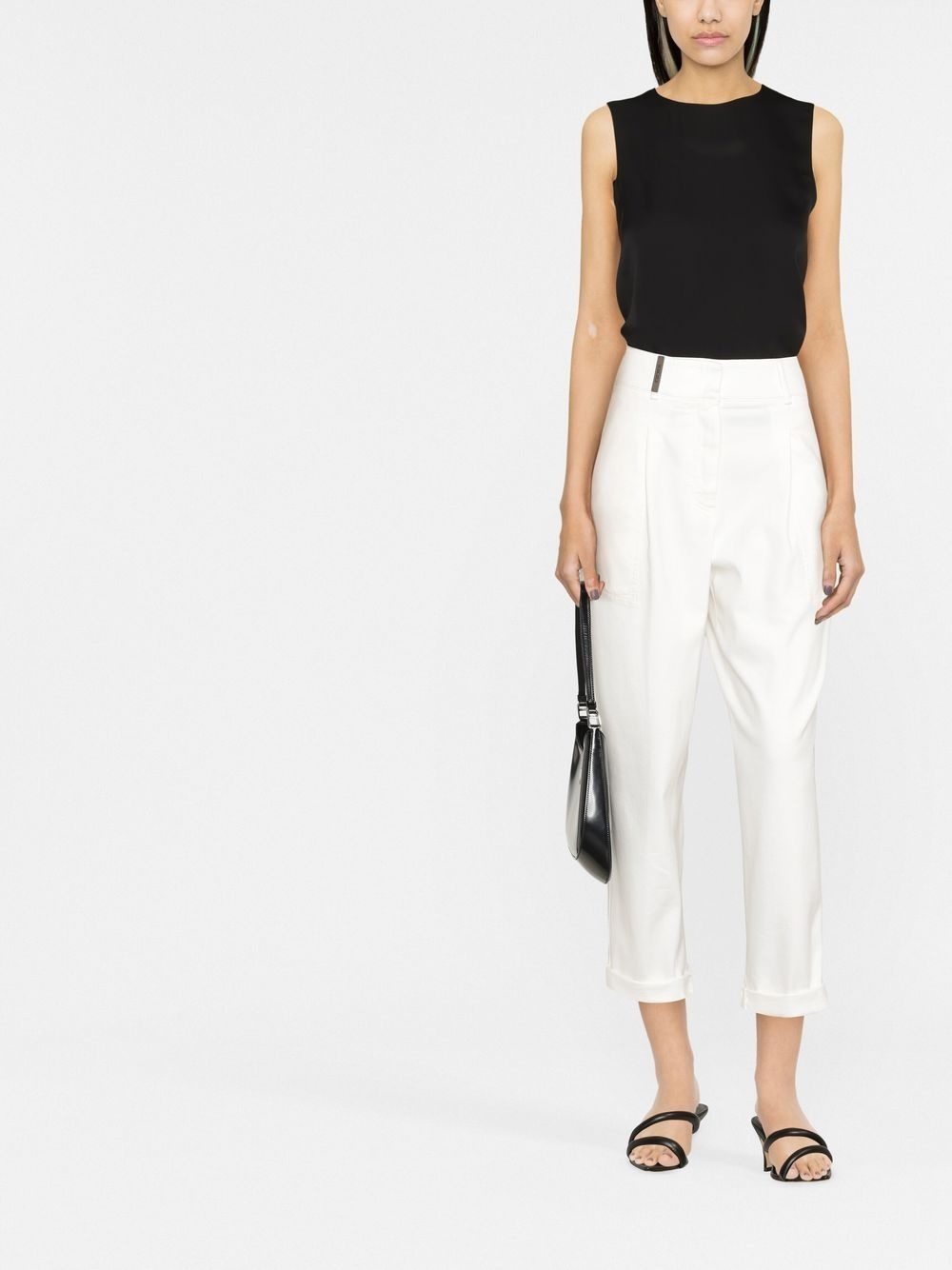 sleeveless silk vest top - 2