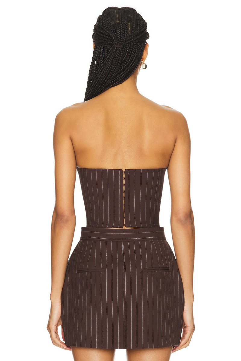 ALEX PERRY Lurex Pinstripe Strapless Crop Top outlook