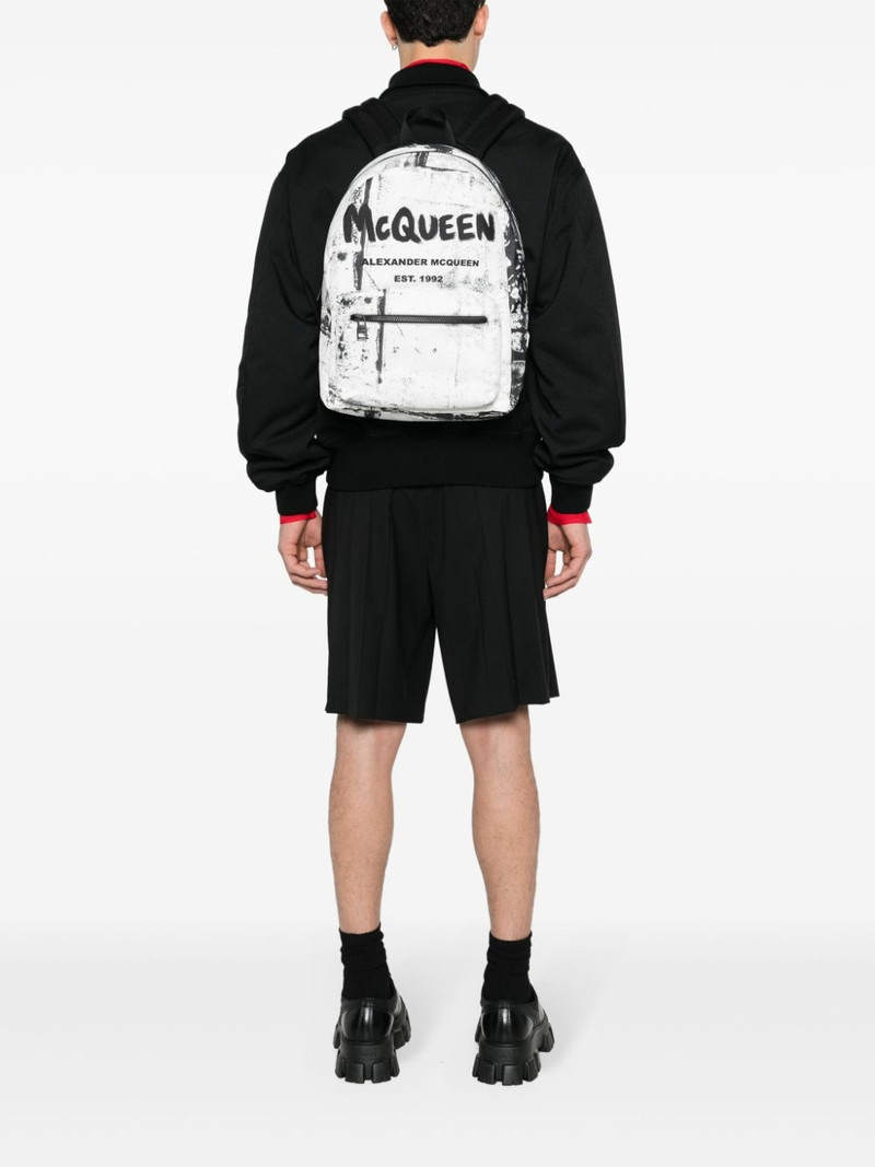 Alexander McQueen logo-print backpack outlook