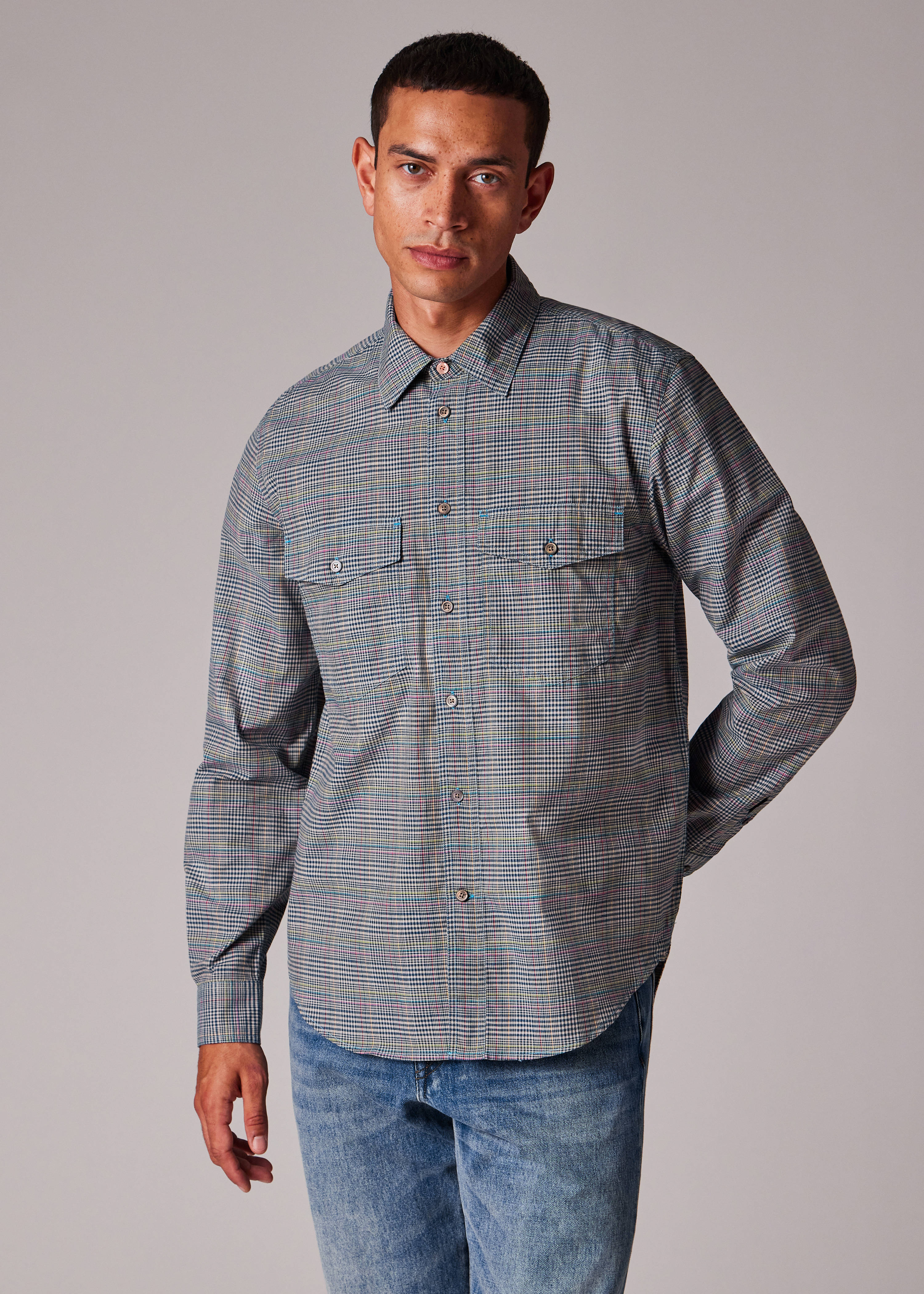 Multicolour Check Cotton-Lyocell Shirt - 4