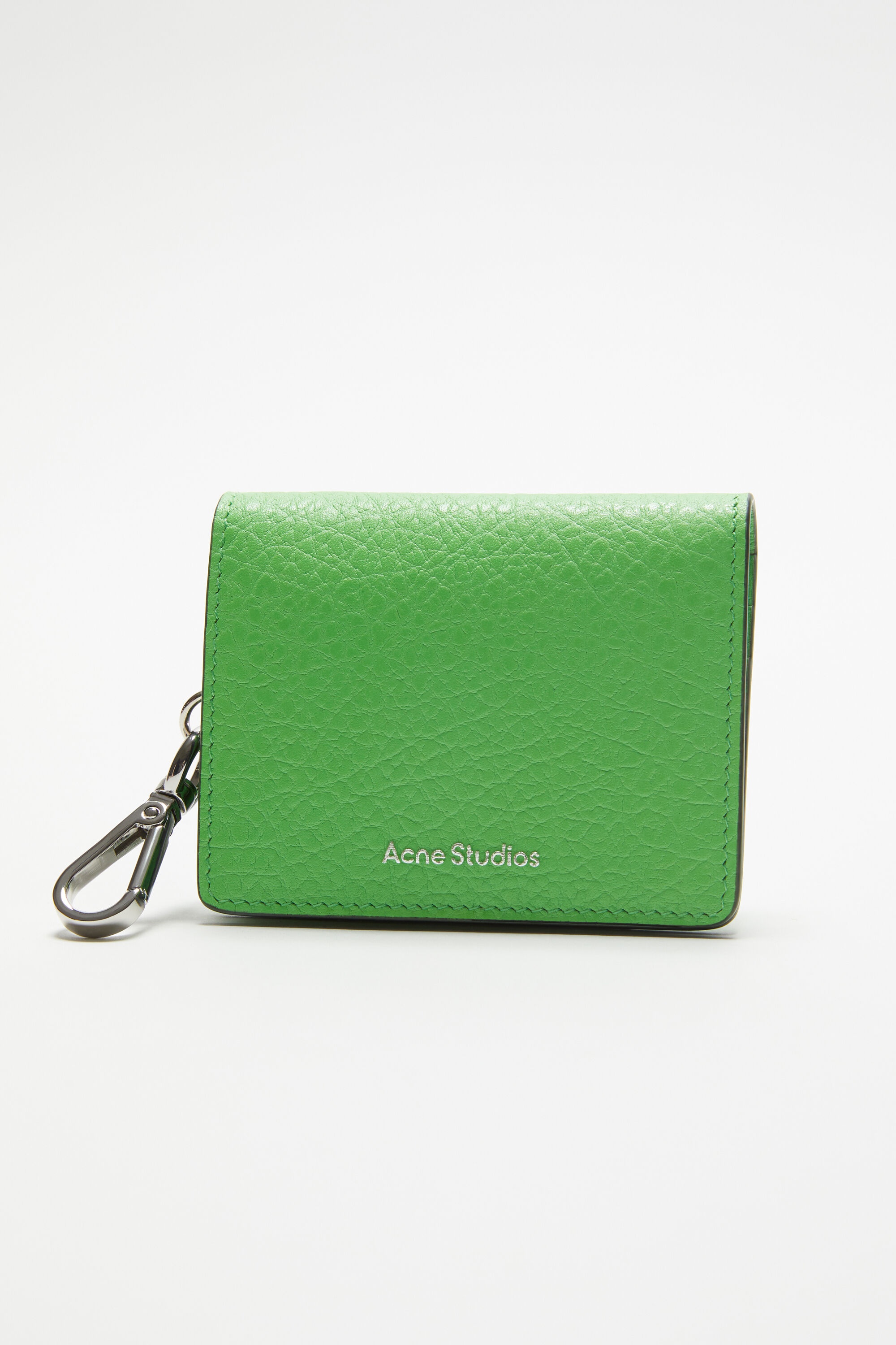 Folded leather wallet - Green - 3