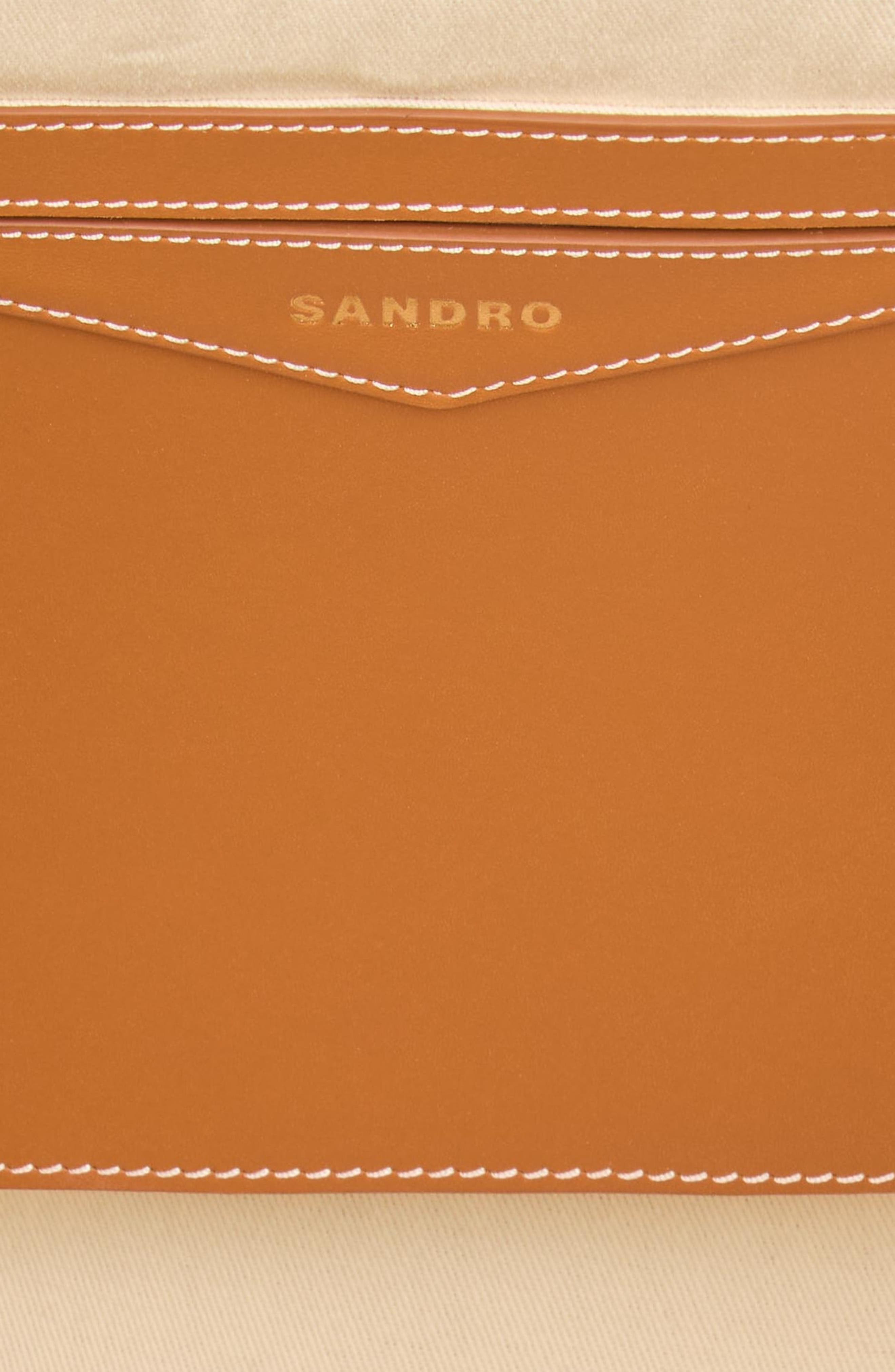 SANDRO Canvas shopping bag in Beige at Nordstrom - 5