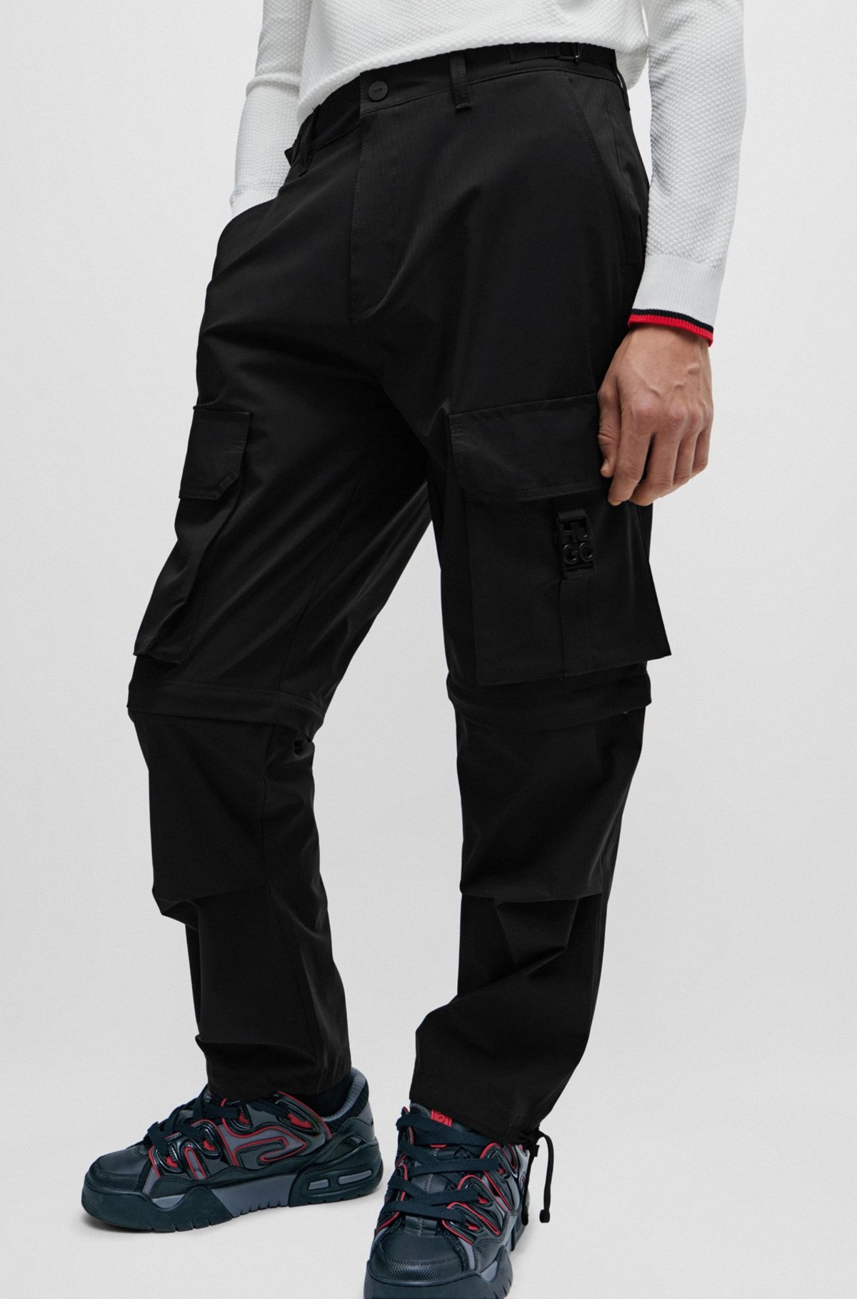 REGULAR-FIT CARGO TROUSERS WITH STACKED-LOGO STRAP - 5