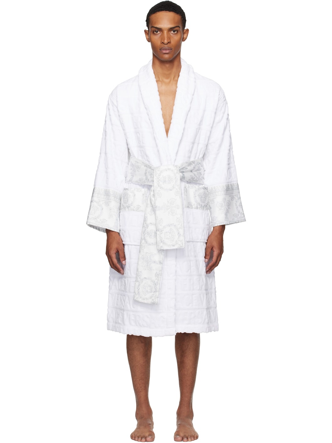 White 'I Heart Baroque' Bathrobe - 1