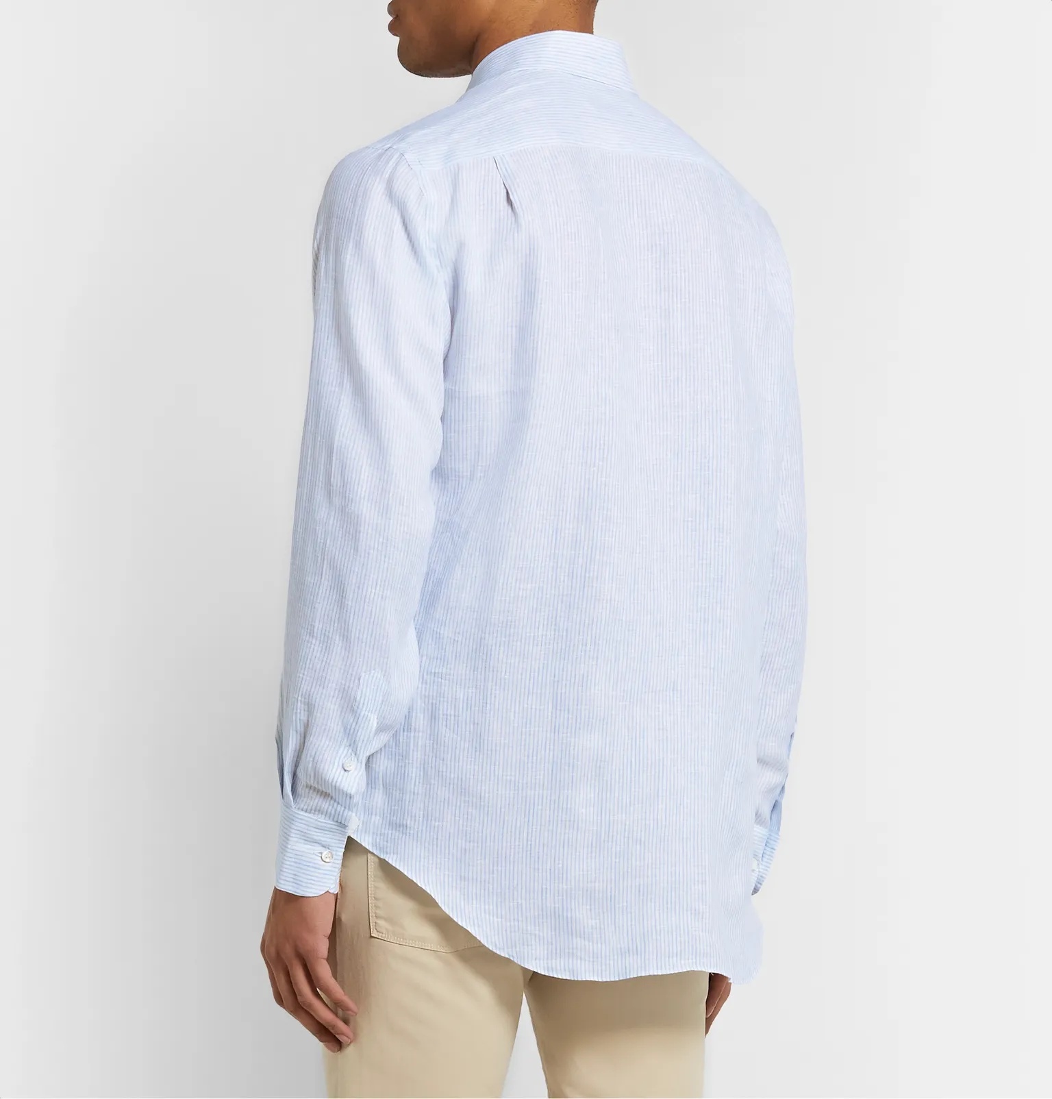 Striped Slub Linen Shirt - 5