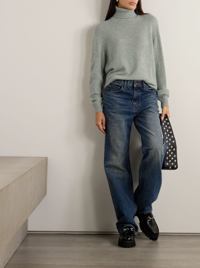 Loro Piana Cellio cashmere turtleneck sweater Light blue outlook