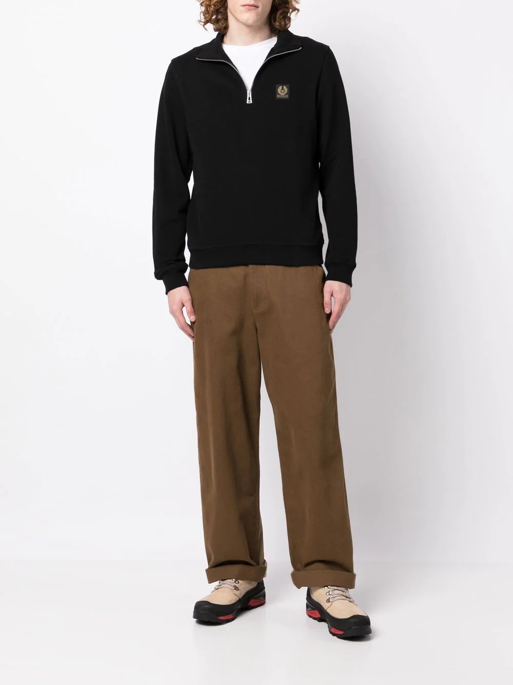 logo-patch stand-collar sweatshirt - 2