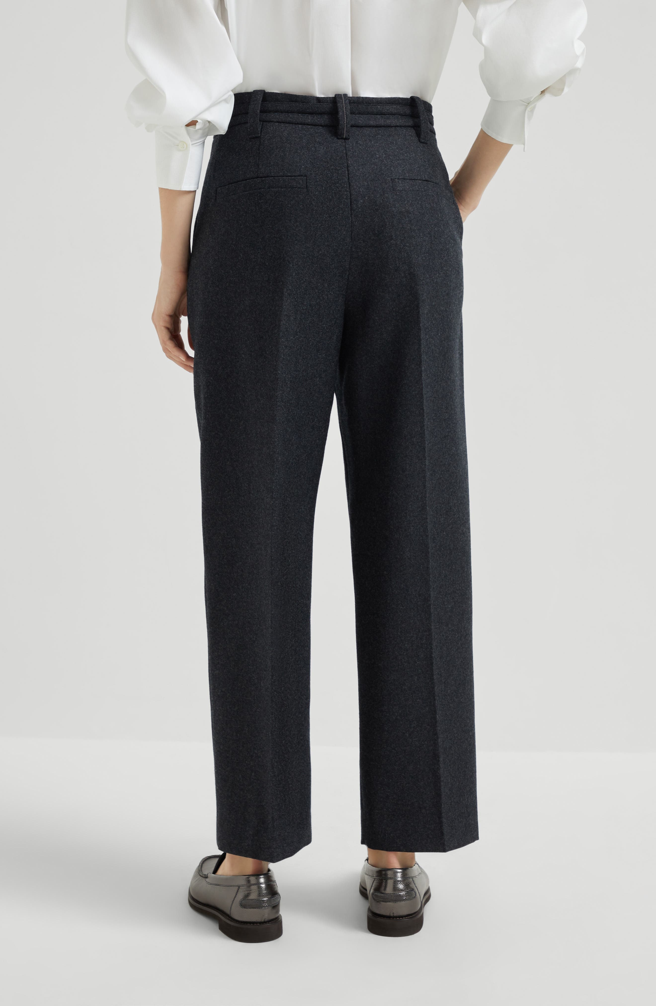 Brunello Cucinelli Straight Crop trousers in Lignite Grey at Nordstrom - 3