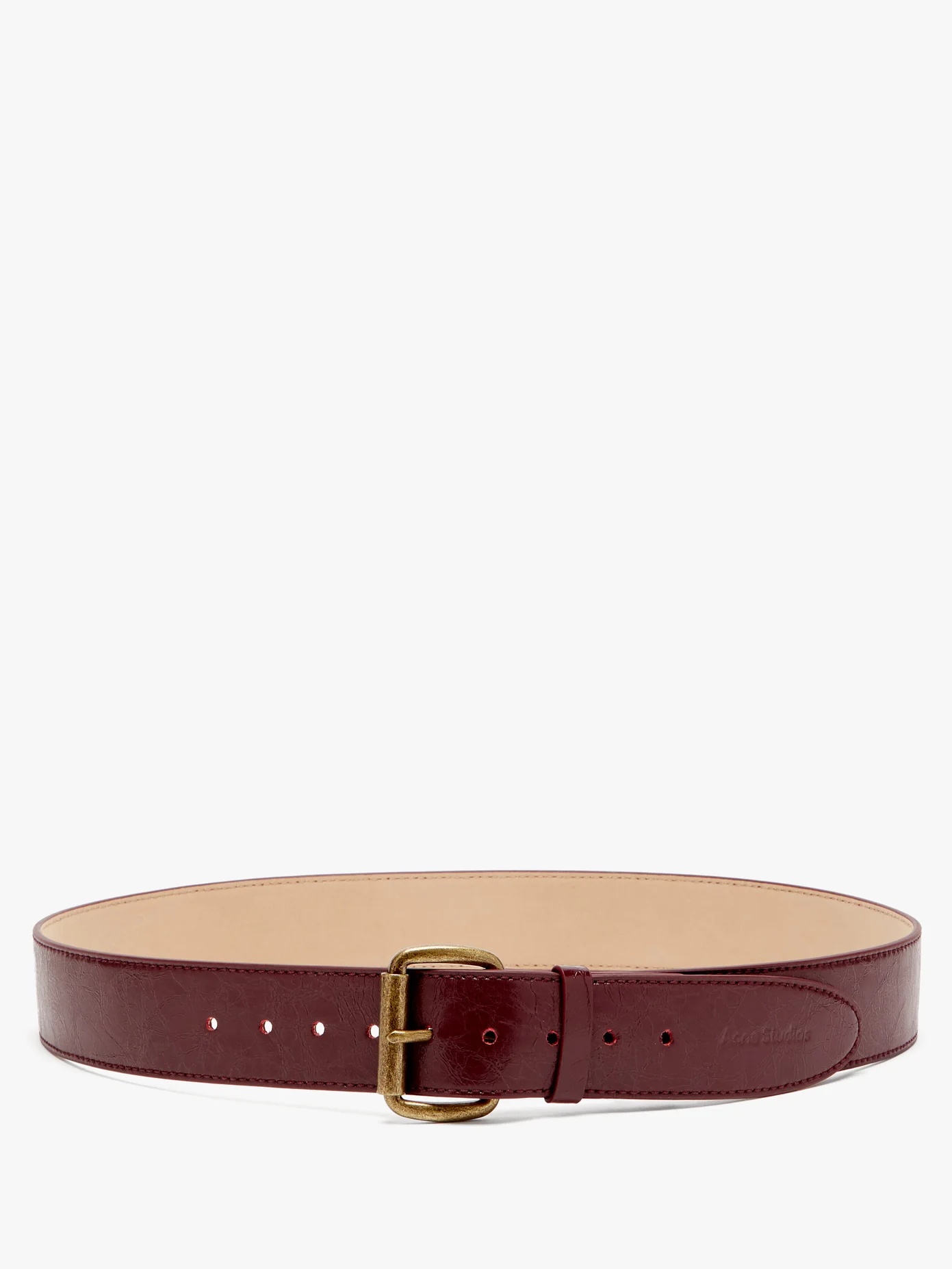 Logo-debossed leather belt - 3