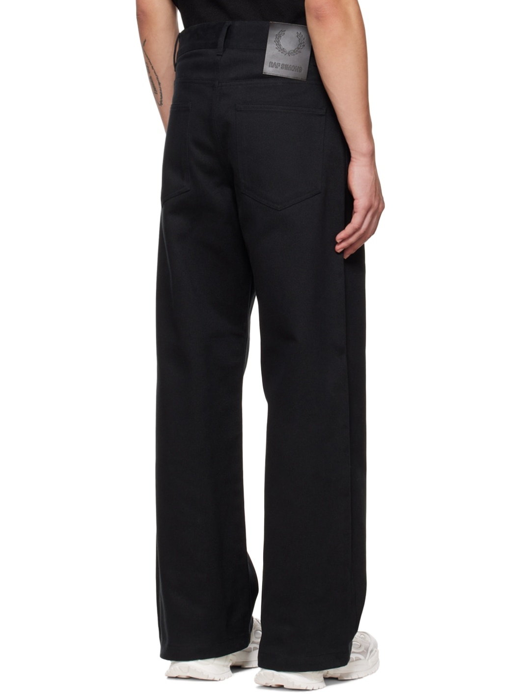 Black Fred Perry Patched Jeans - 3