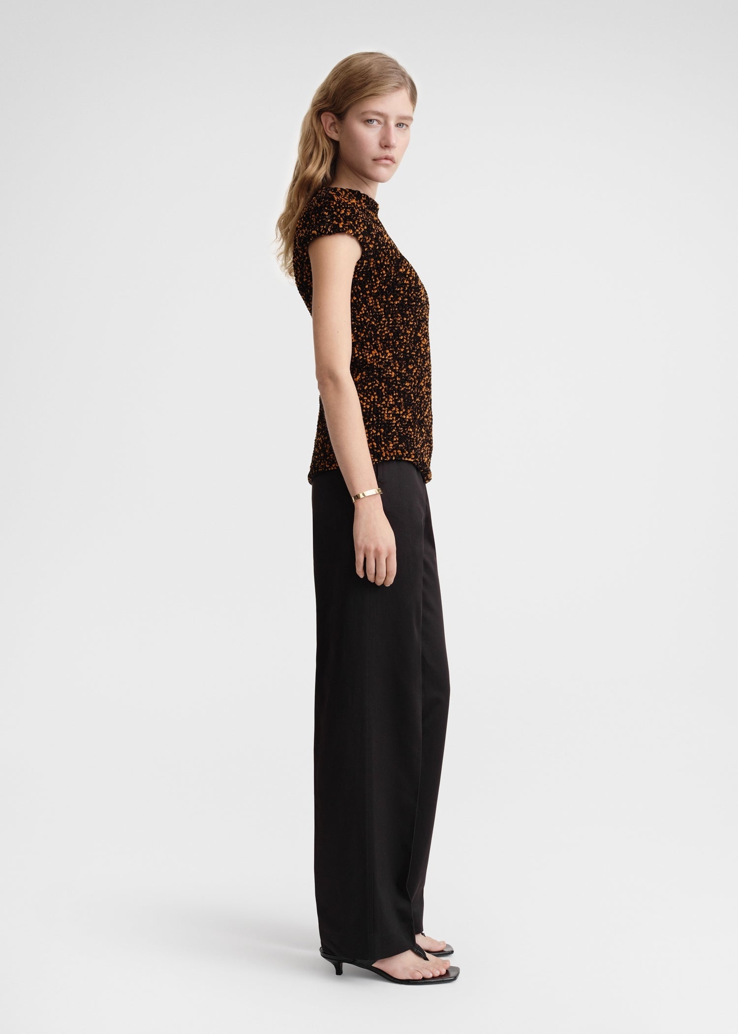 Smocked velour top tortoise - 4