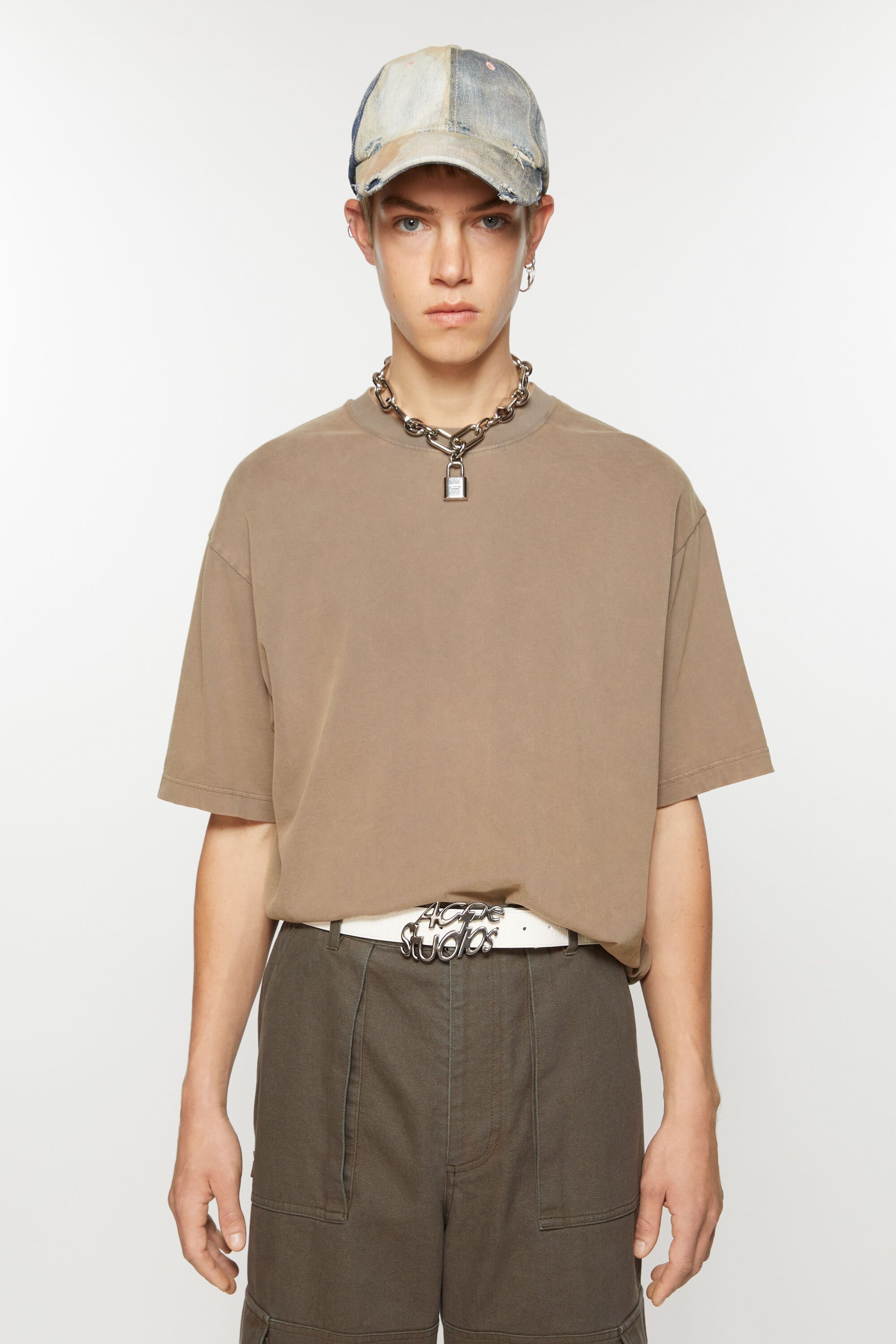 Crew neck t-shirt - Relaxed unisex fit - Taupe Brown - 2