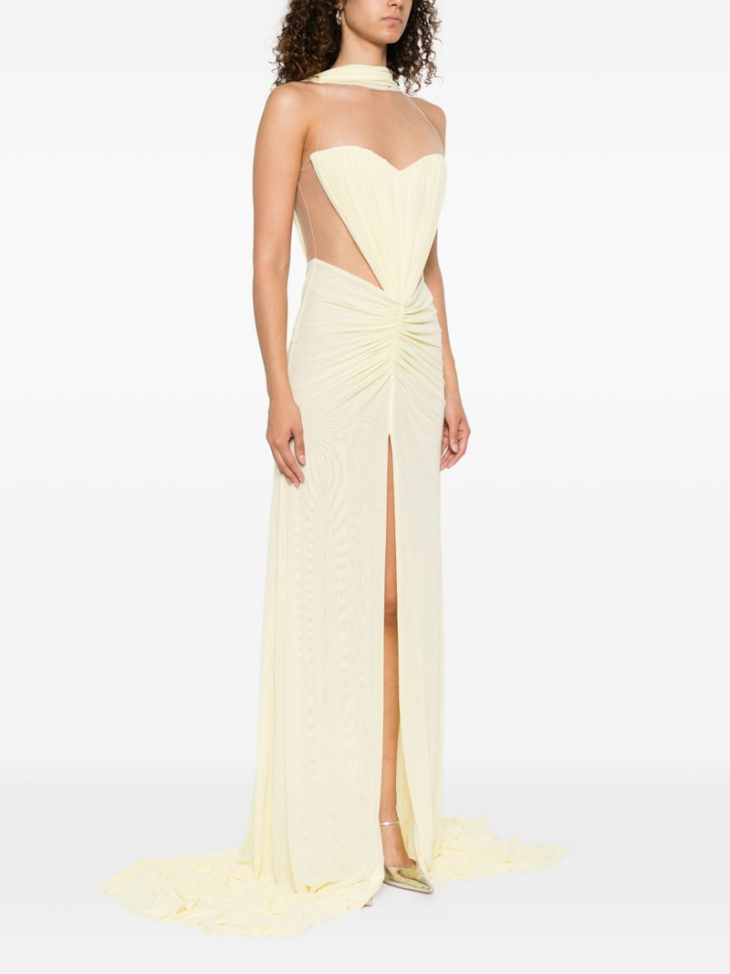 tulle-insert draped maxi dress 3