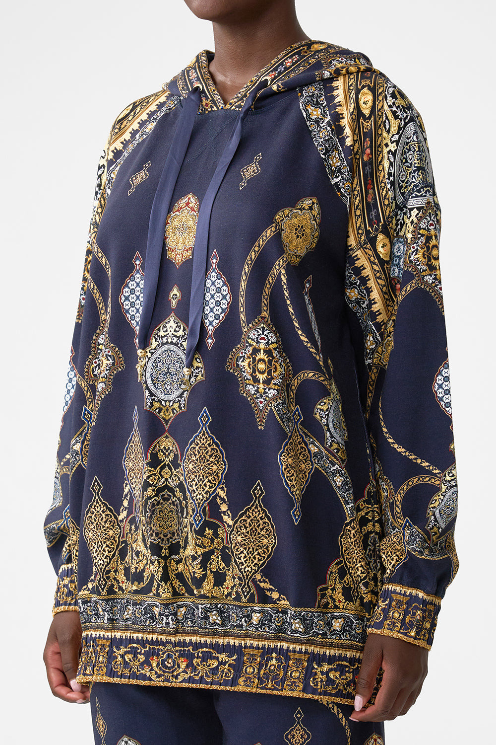 SILK BAND OVERSIZED HOODIE WITH POCKETS - 5