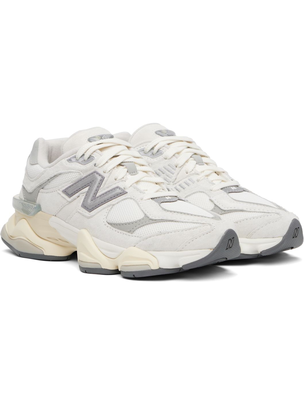 Off-White & Gray 9060 Sneakers - 4