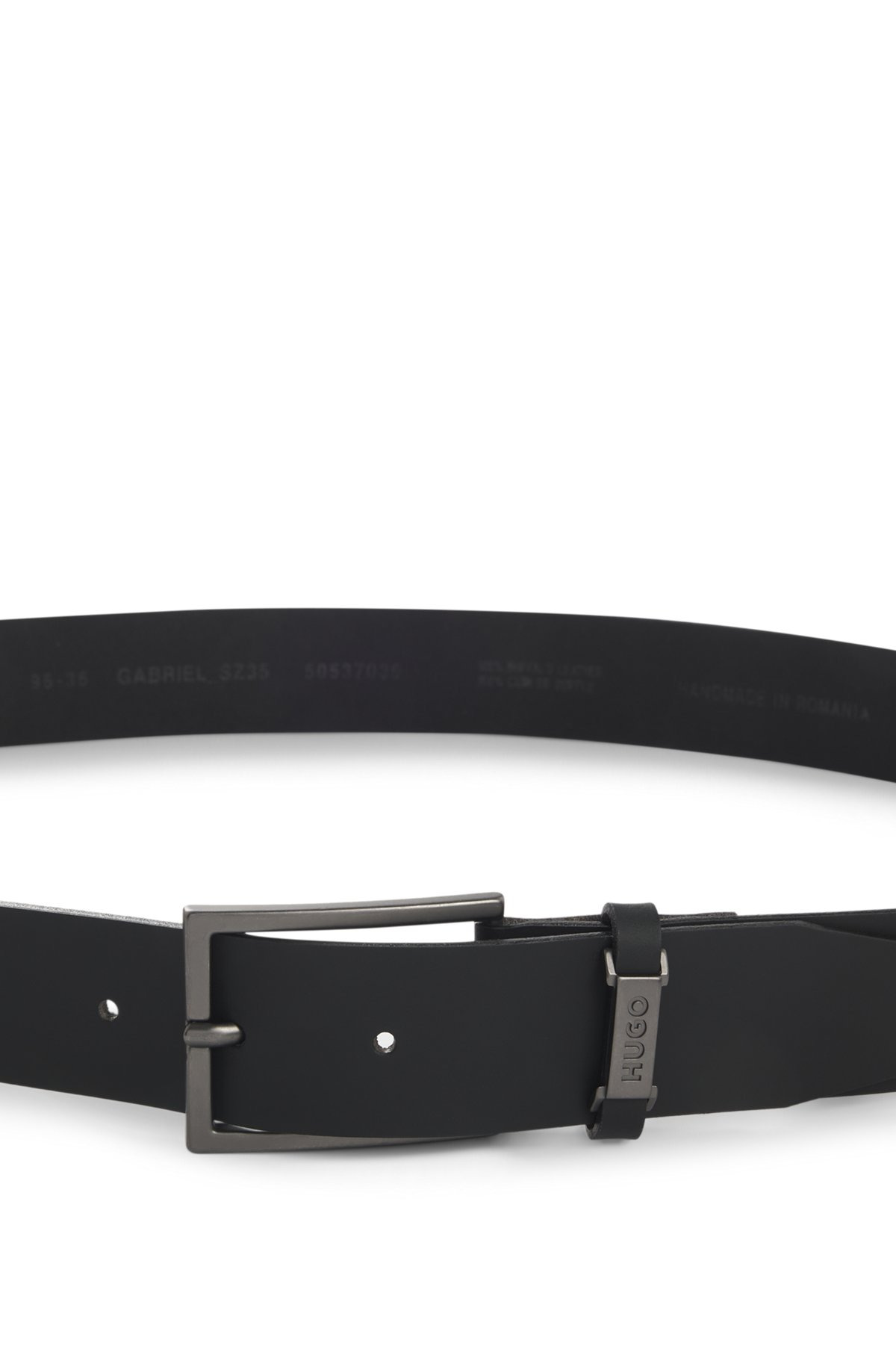 LEATHER BELT WITH LOGO-PLATE KEEPER - 4