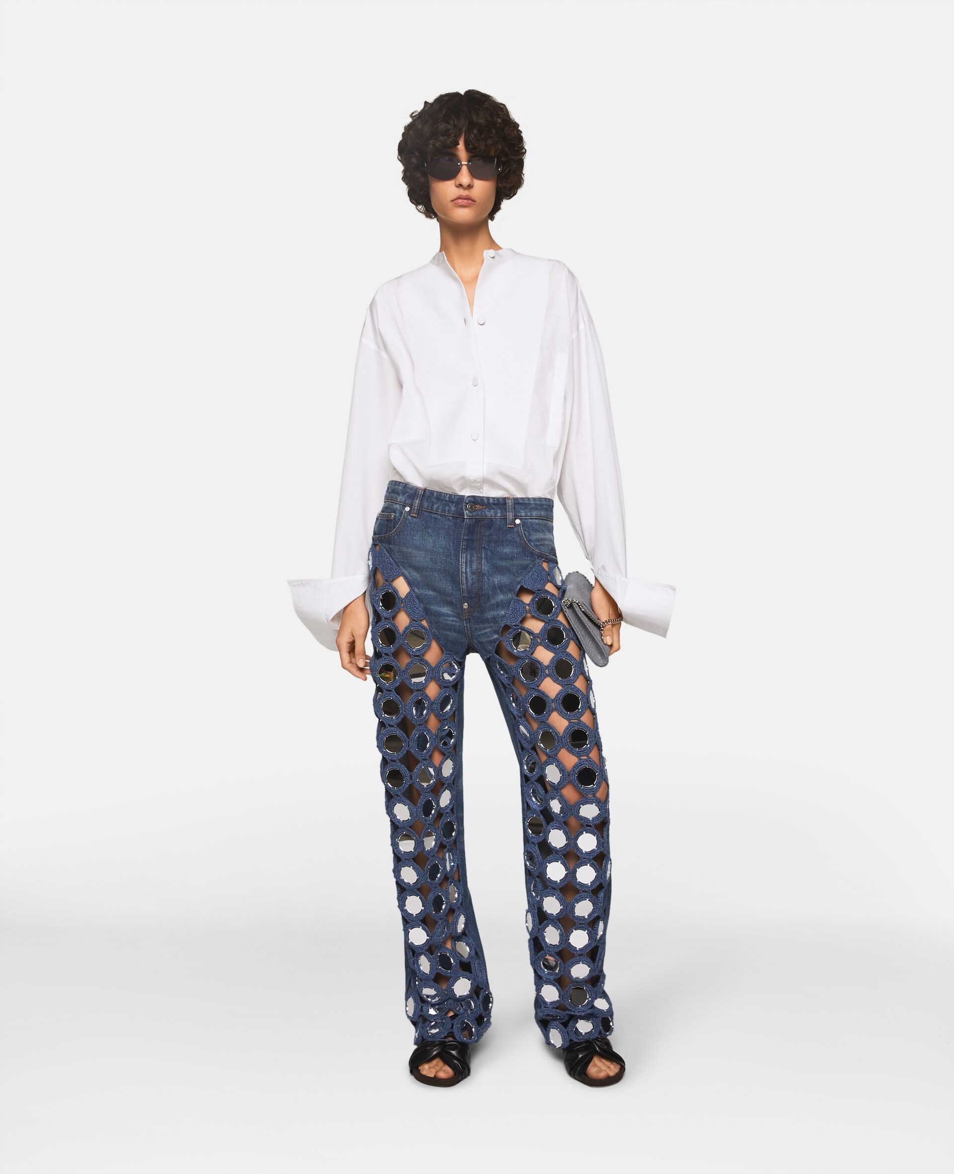 Mirror-Embellished High-Rise Denim Jeans - 2