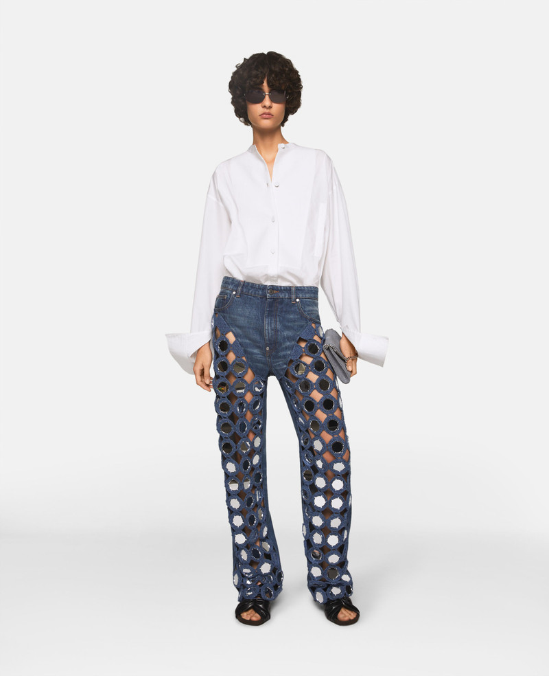 Stella McCartney Mirror-Embellished High-Rise Denim Jeans outlook