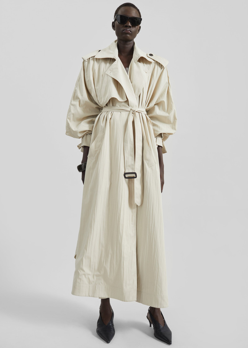 Elsdon Fluid Long Trench - Light Beige 6