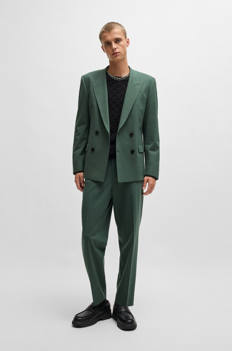 HUGO SLIM-FIT TROUSERS IN WOOL POPLIN outlook