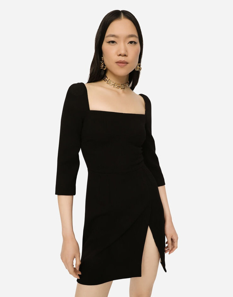 Short double crepe dress 4