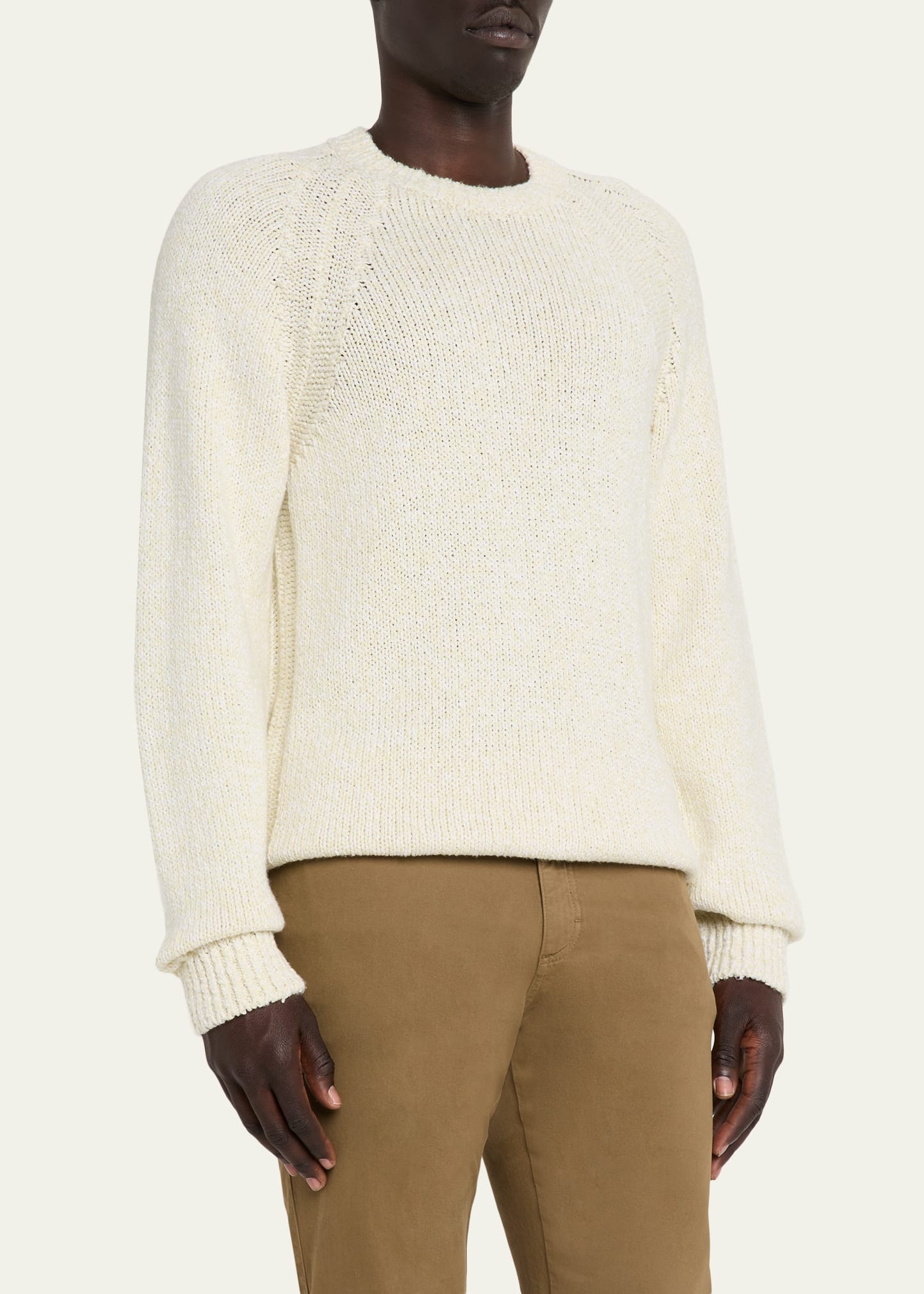 Men's Mouline Cotton Knit Crewneck Sweater - 4